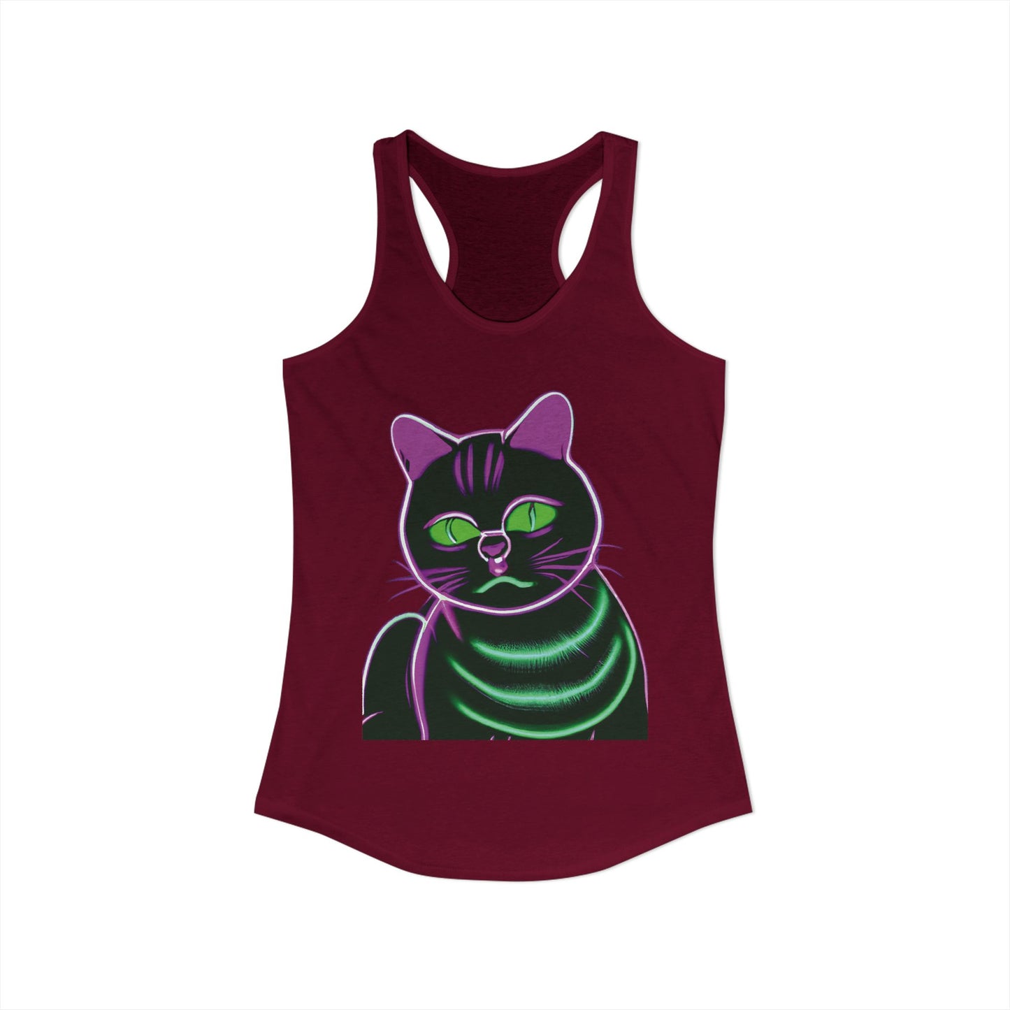 Fat Neon Kitty Racerback Tank