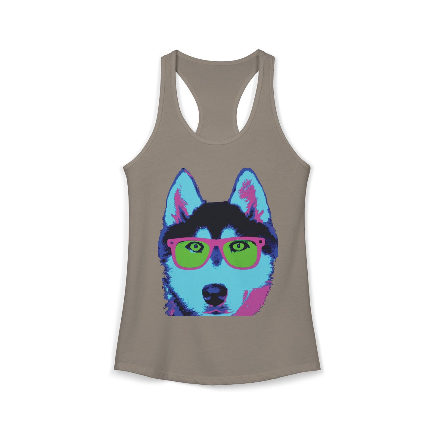 Husky with Cool Glasses Racerback Tank