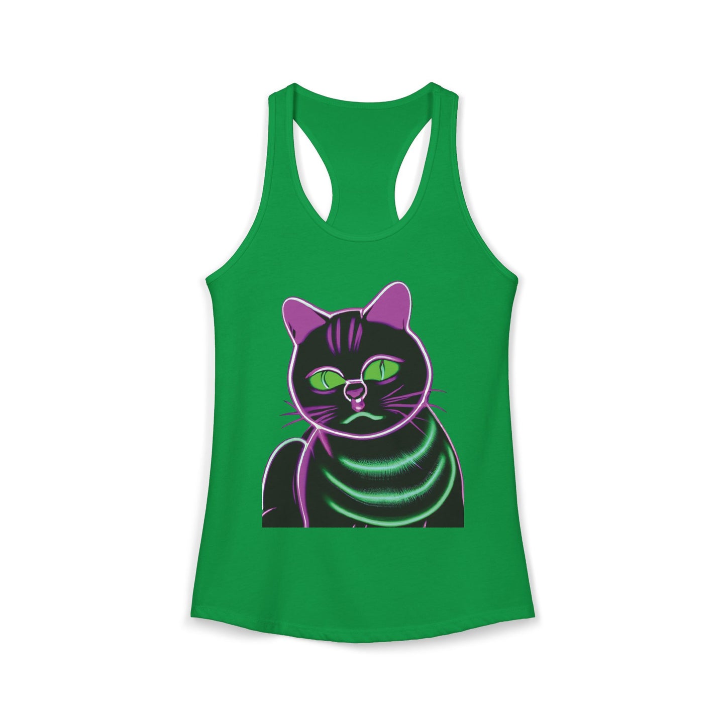 Fat Neon Kitty Racerback Tank