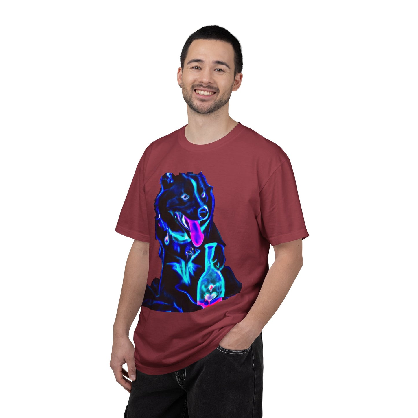 Neon Aura Dog T-Shirt — Vibrant Psychedelic Pup Graphic Tee