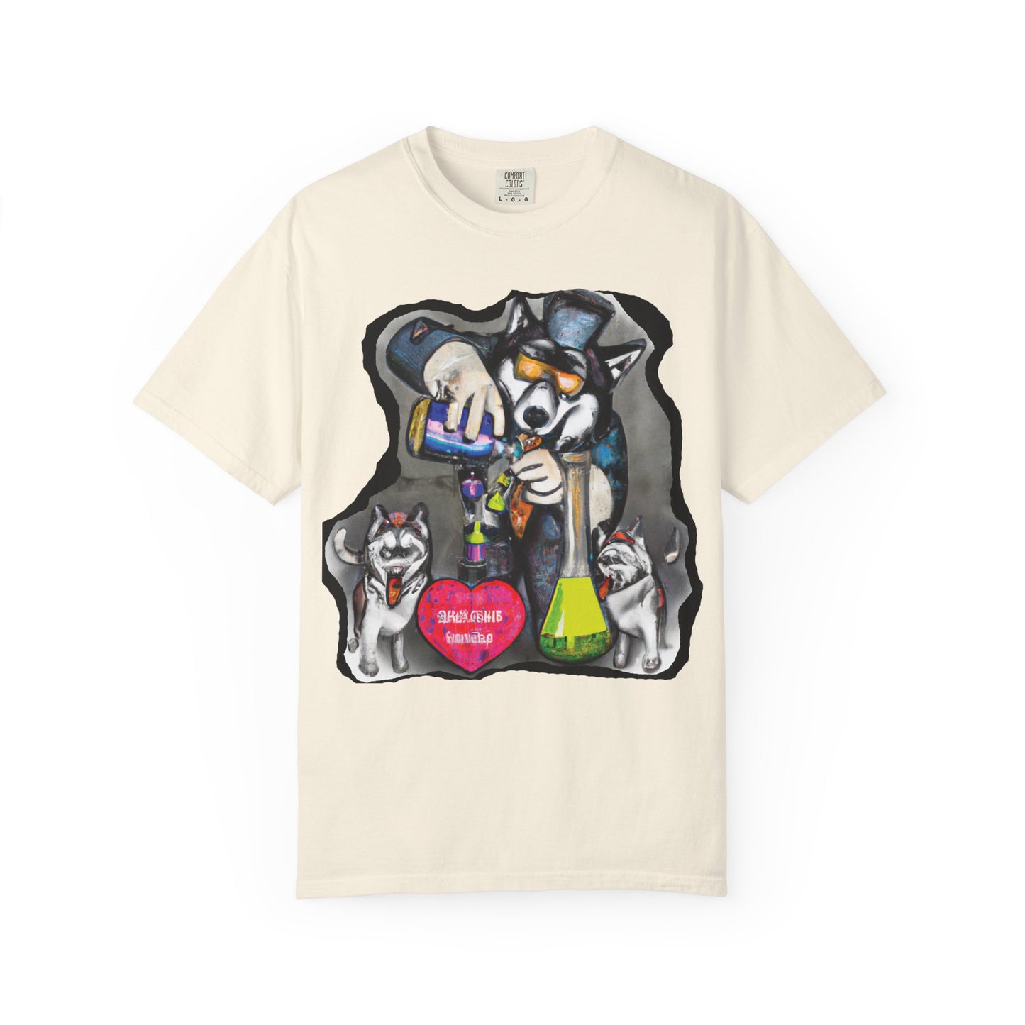 Siberian Husky Scientist Graphic T-Shirt – “PurrOut.com” Back Print