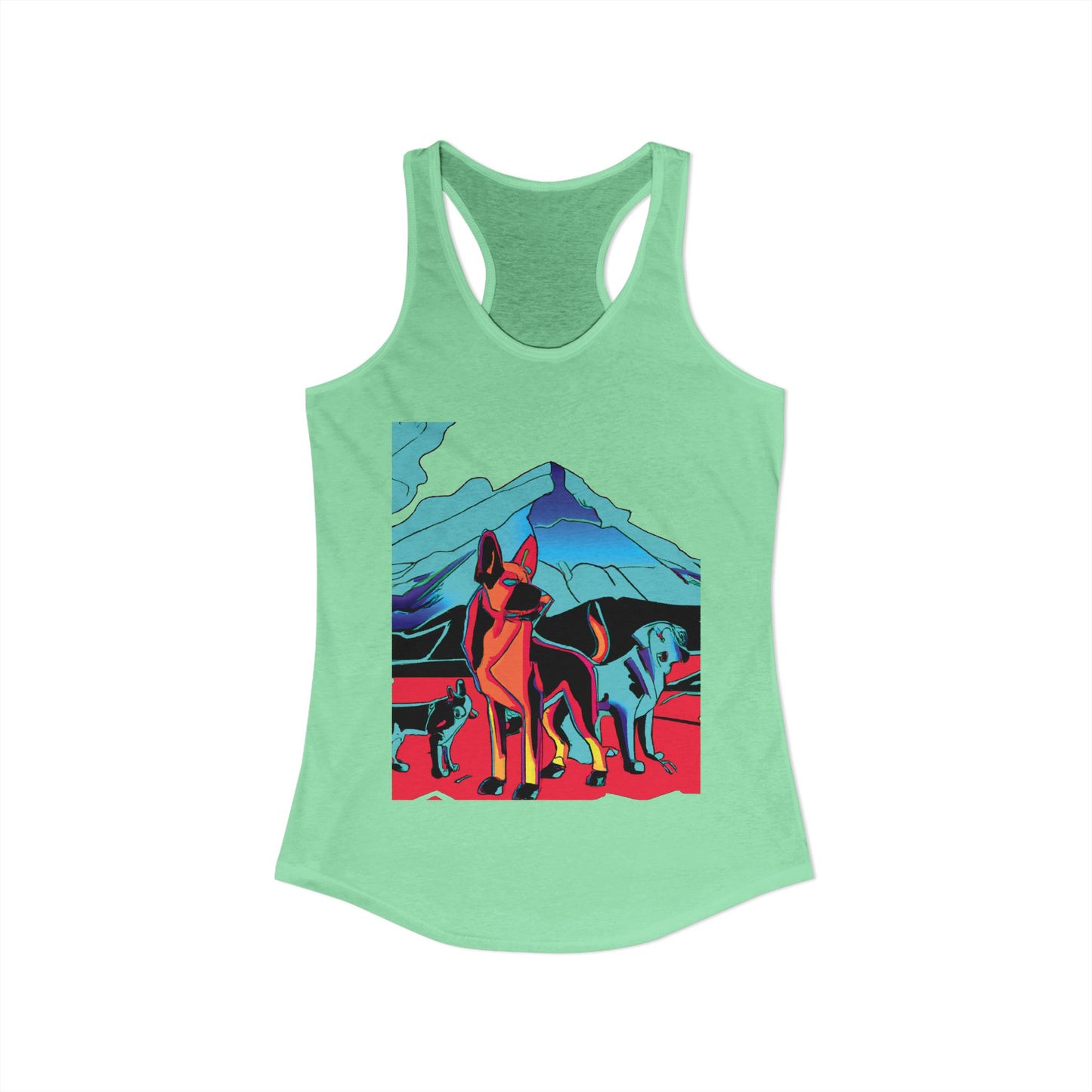 German Shepherd Volcano Pack Racerback Tank
