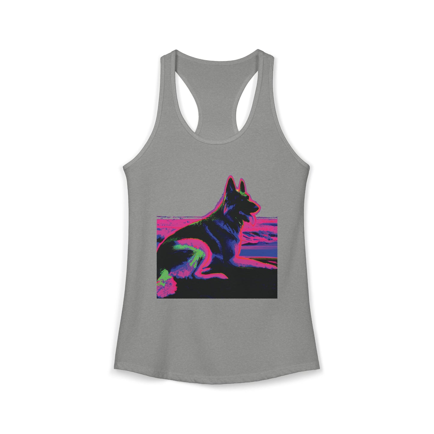 German Shepherd Beach Tank — Women's Racerback "80" Design