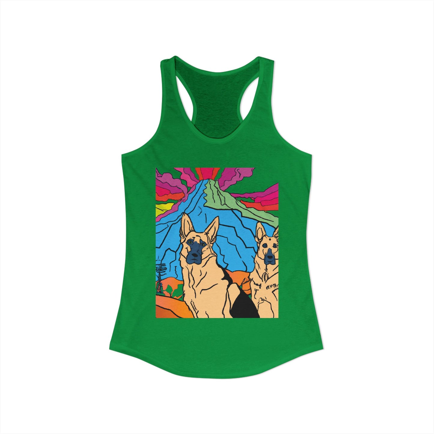 German Shepherd Volcano "Uh Oh" Racerback Tank