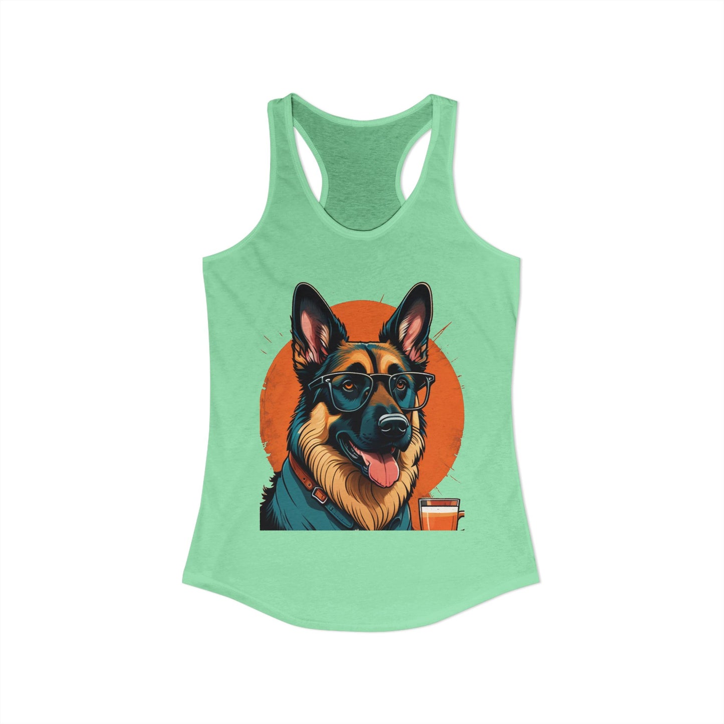 German Shepherd Coffee Love Racerback Tank