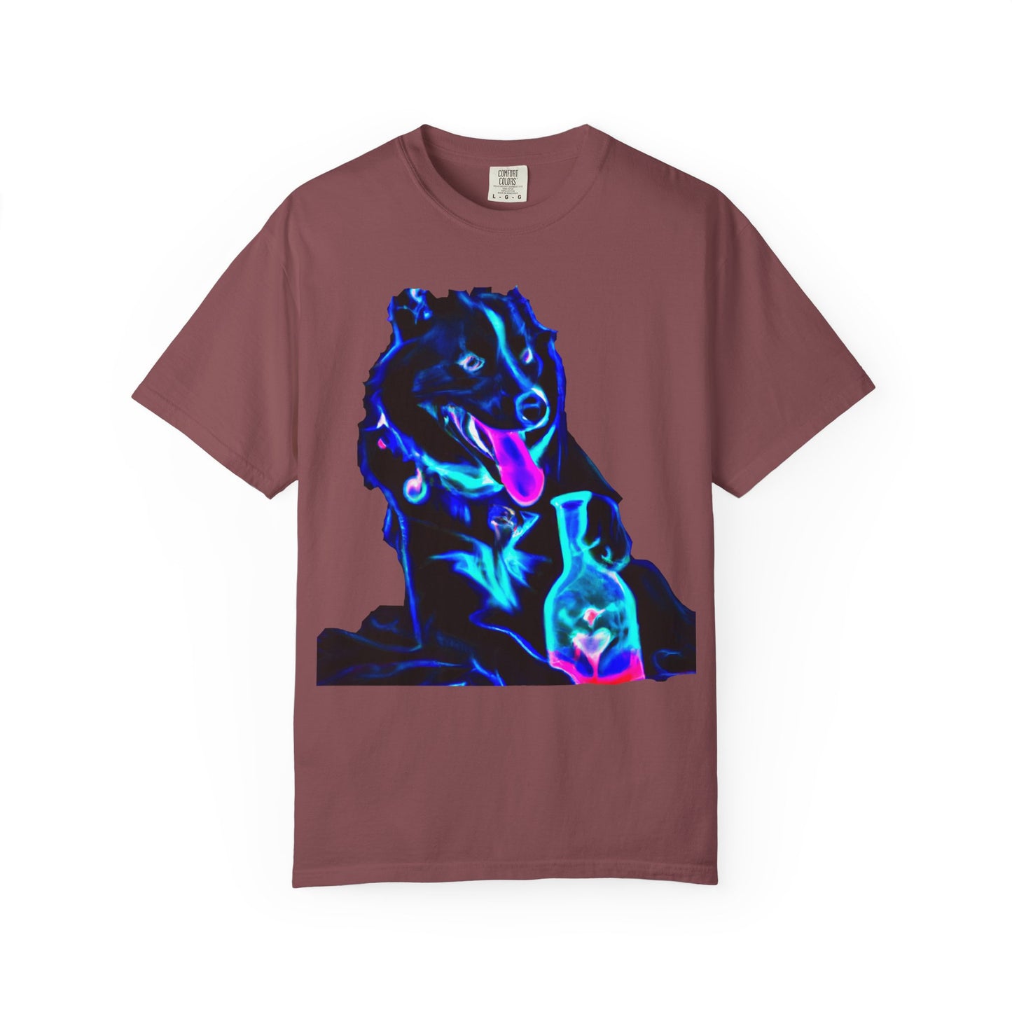 Neon Aura Dog T-Shirt — Vibrant Psychedelic Pup Graphic Tee