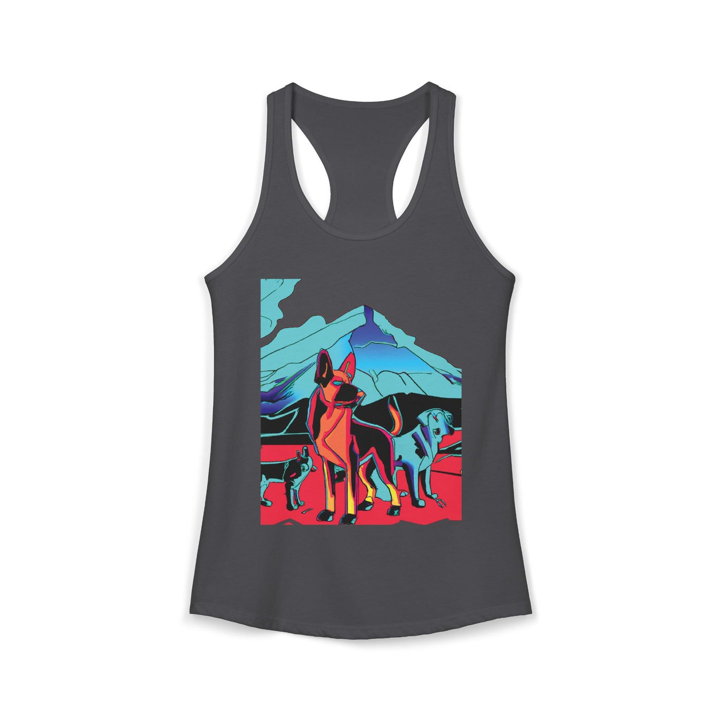 German Shepherd Volcano Pack Racerback Tank