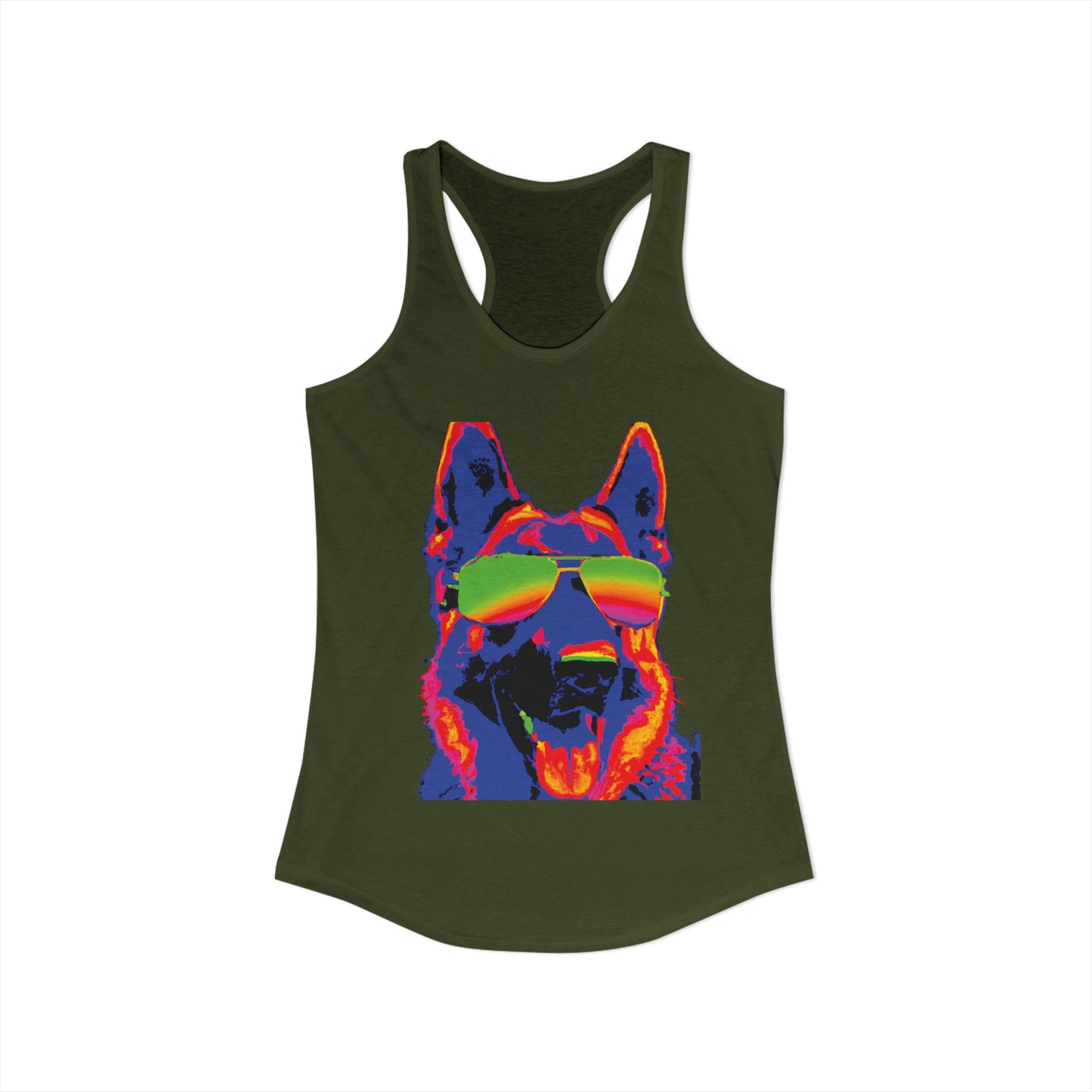 Heat Seeking German Shepherd Racerback Tank