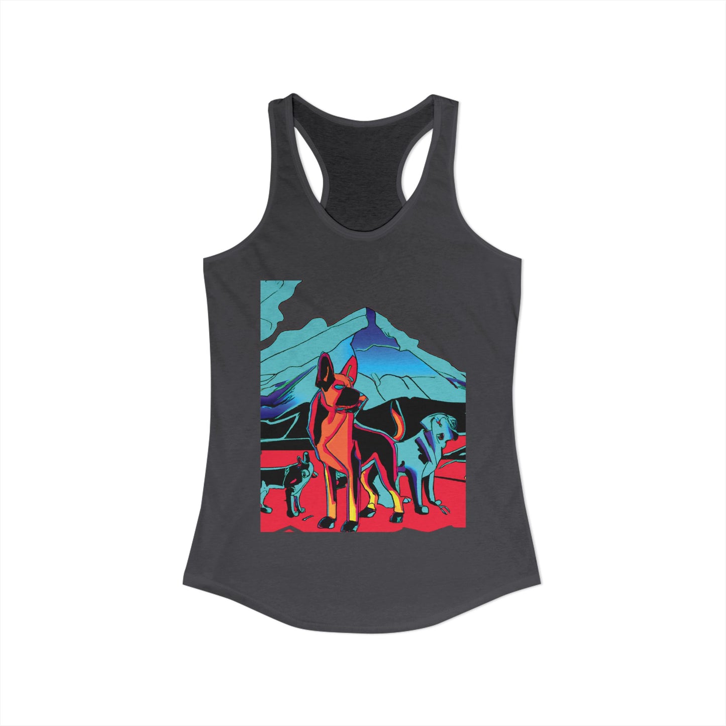 German Shepherd Volcano Pack Racerback Tank