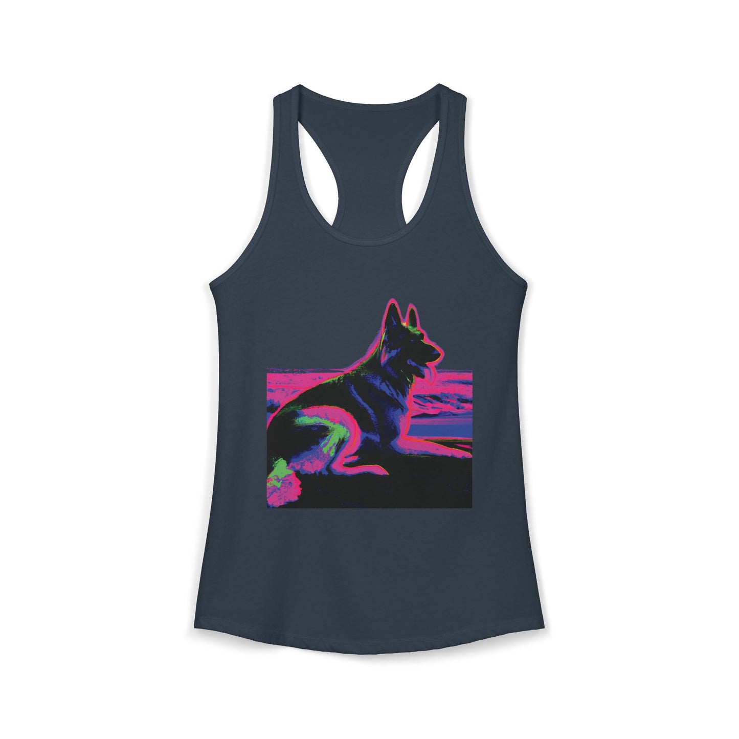 German Shepherd Beach Tank — Women's Racerback "80" Design