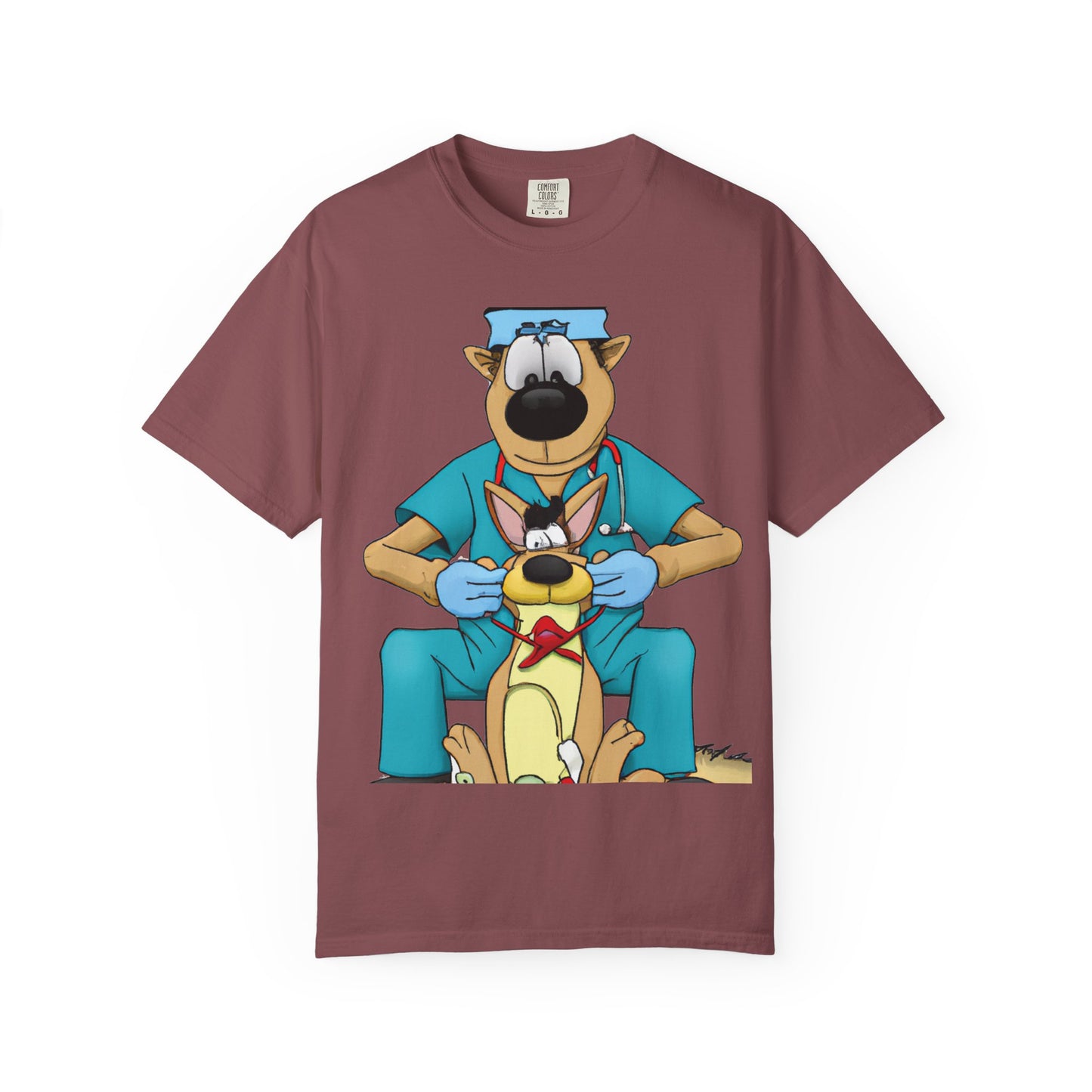 Dog Vet Cartoon T-Shirt — Cute Veterinary Surgeon Graphic Tee