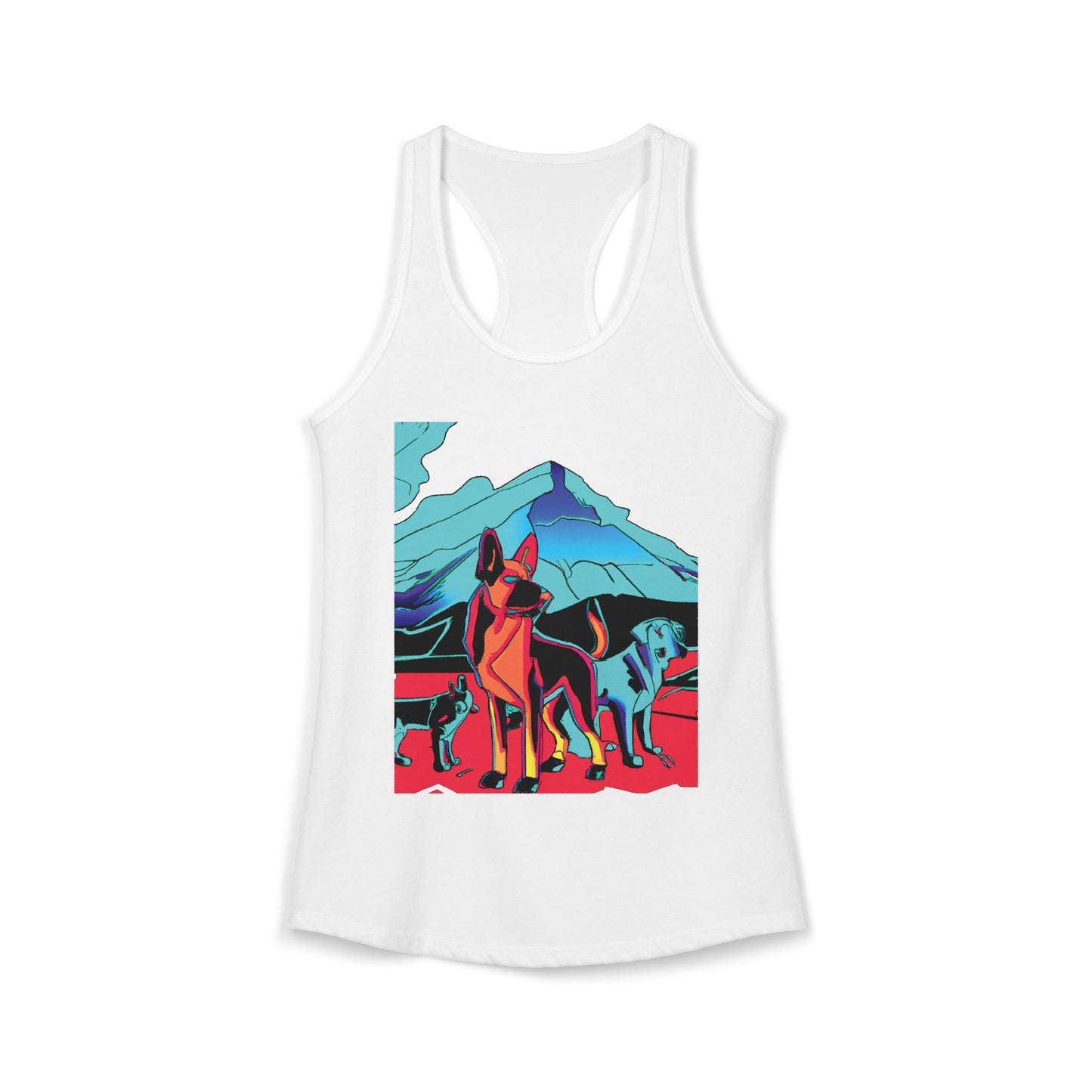 German Shepherd Volcano Pack Racerback Tank