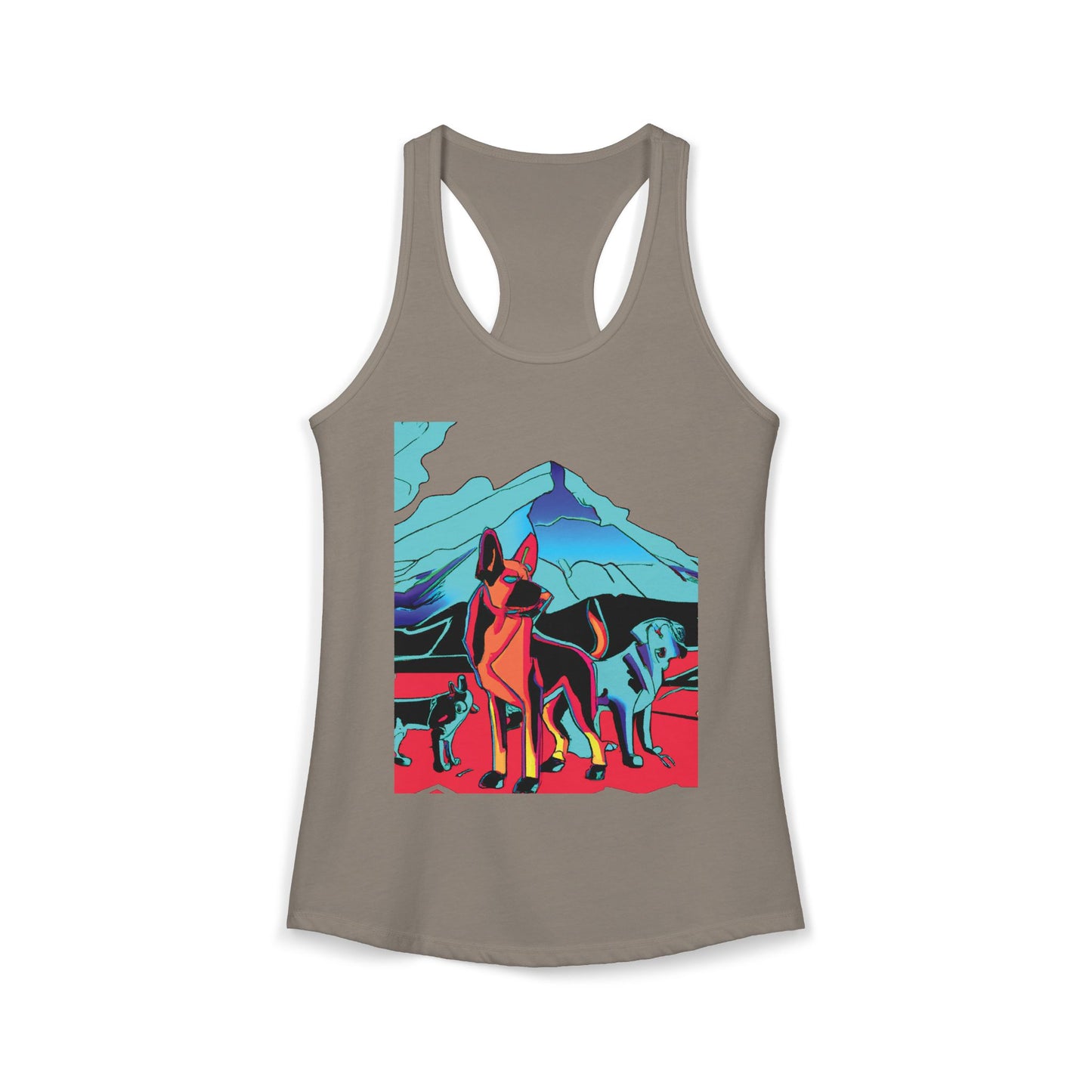 German Shepherd Volcano Pack Racerback Tank