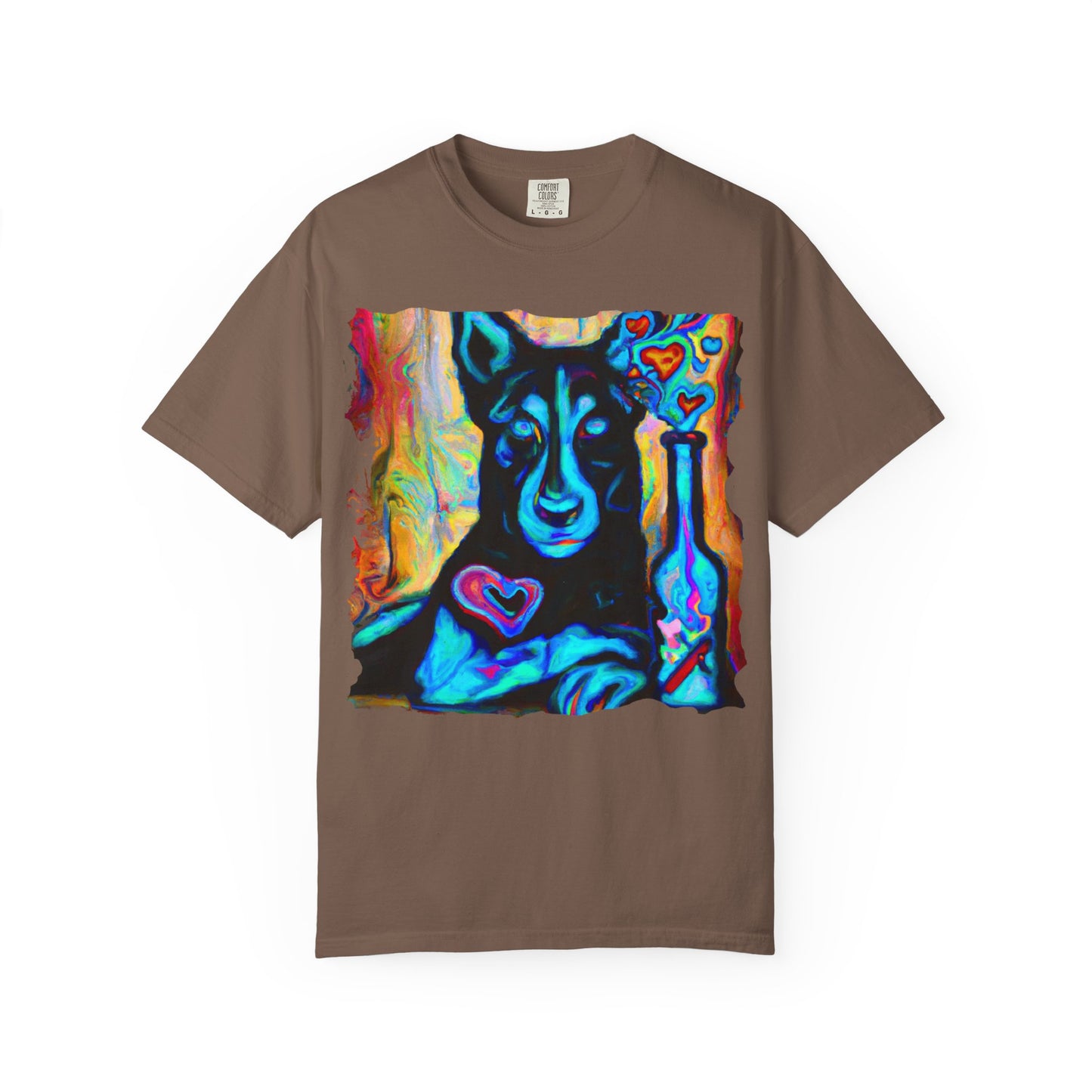 Colorful Husky Art T-Shirt — Vibrant Neon Dog Portrait Tee