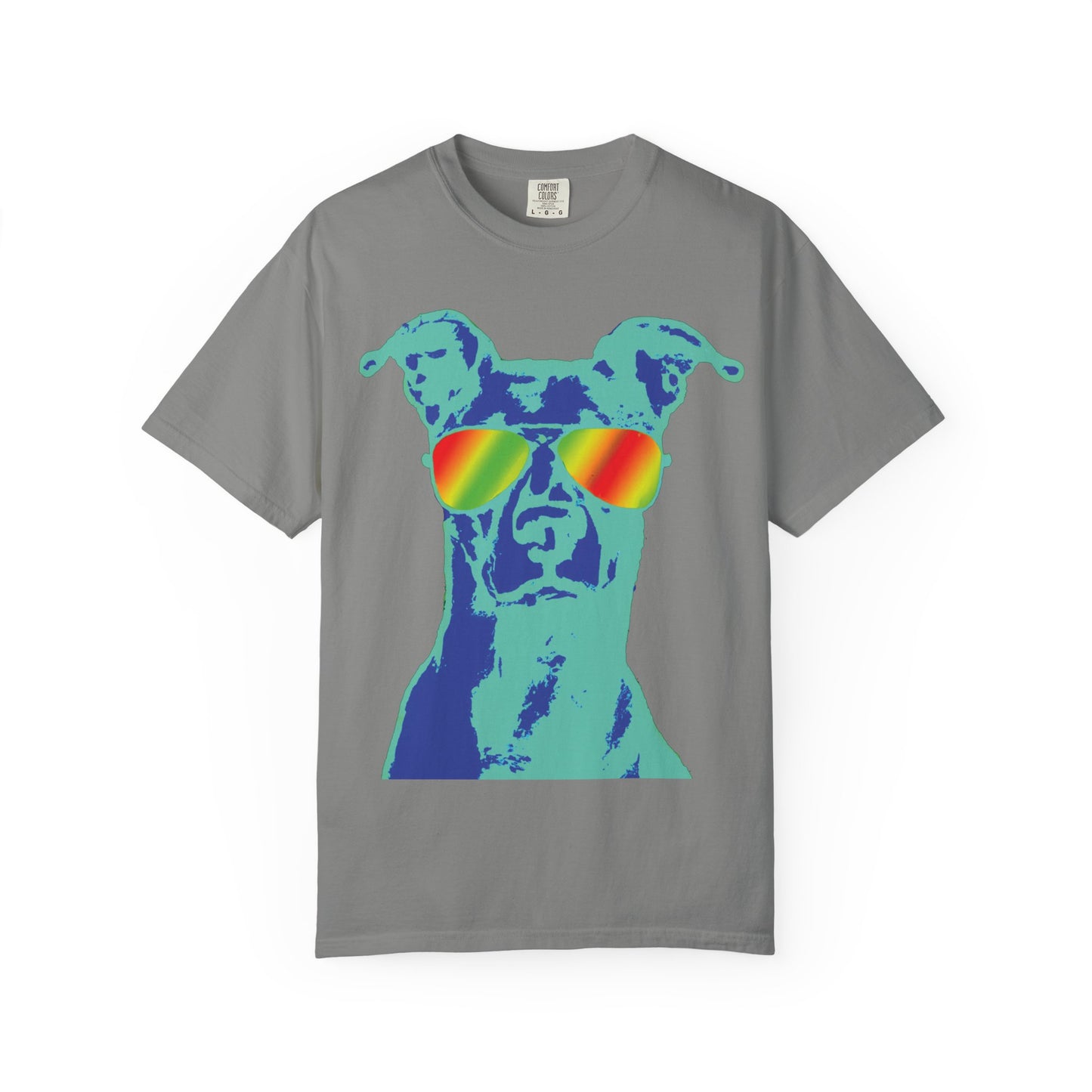 Cool Dog Graphic Tee — Rainbow Sunglasses Pitbull T‑Shirt