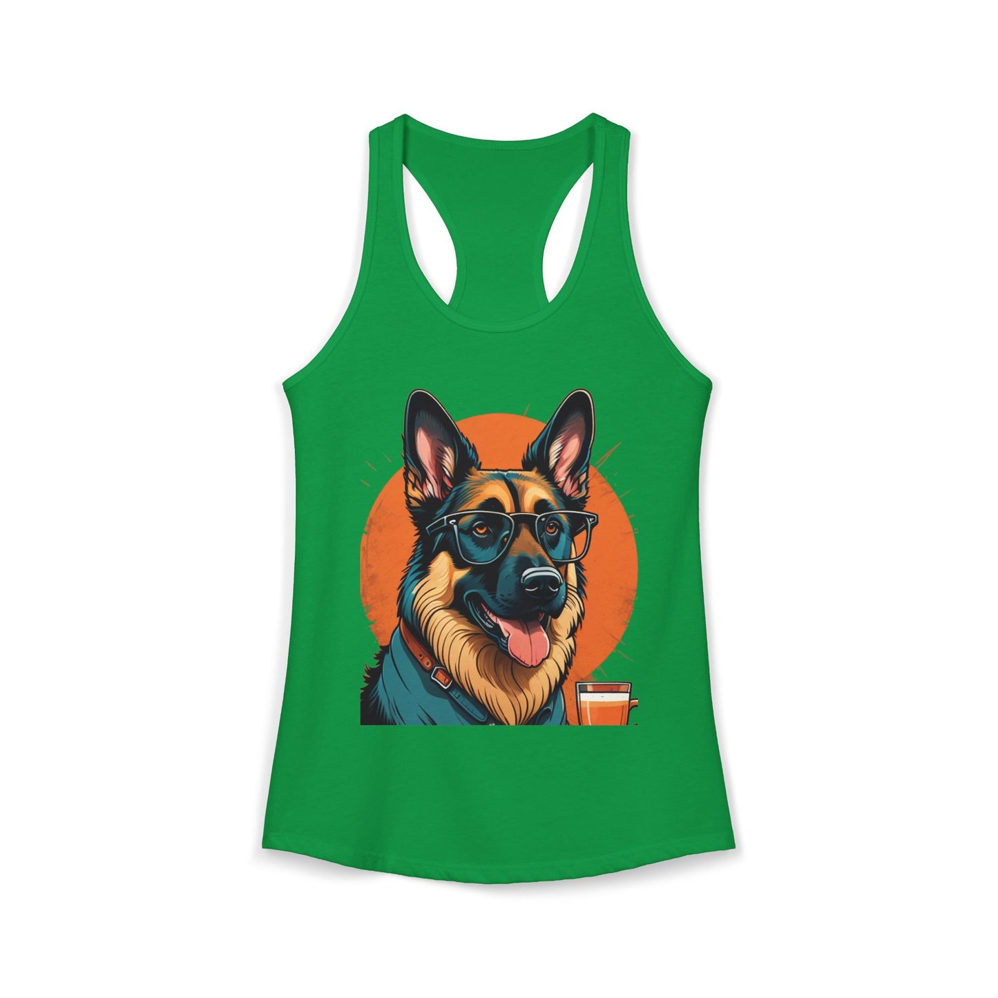 German Shepherd Coffee Love Racerback Tank