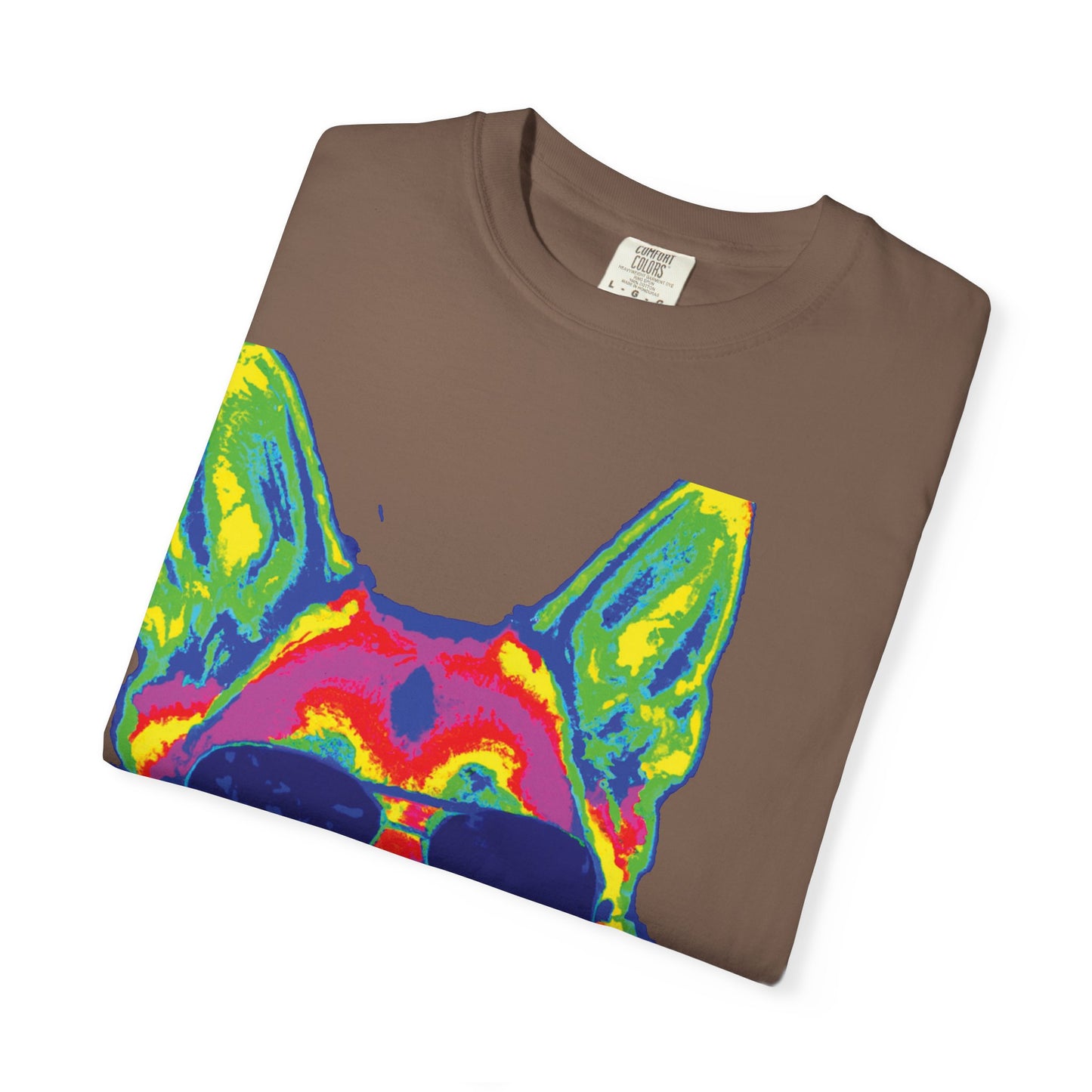 Cool Neon German Shepherd T-Shirt — Sunglasses Dog Graphic Tee