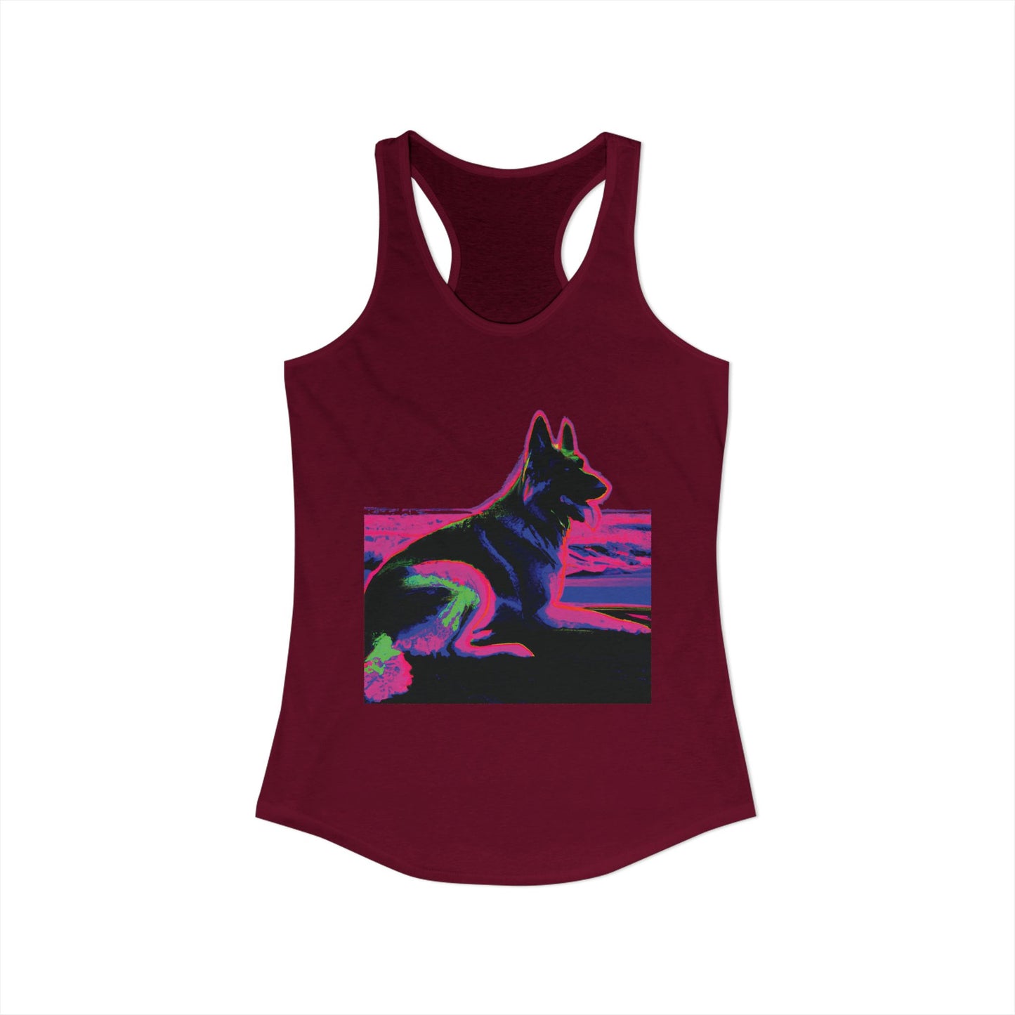 German Shepherd Beach Tank — Women's Racerback "80" Design