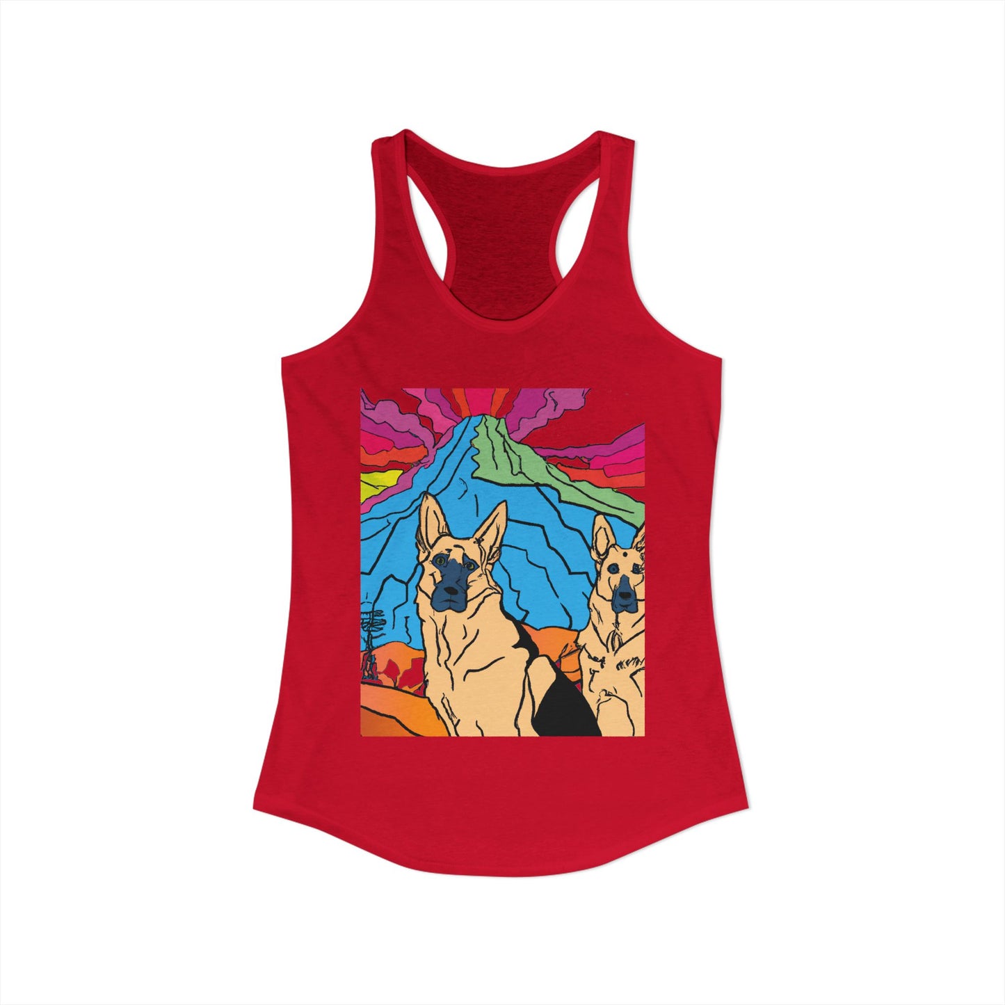 German Shepherd Volcano "Uh Oh" Racerback Tank