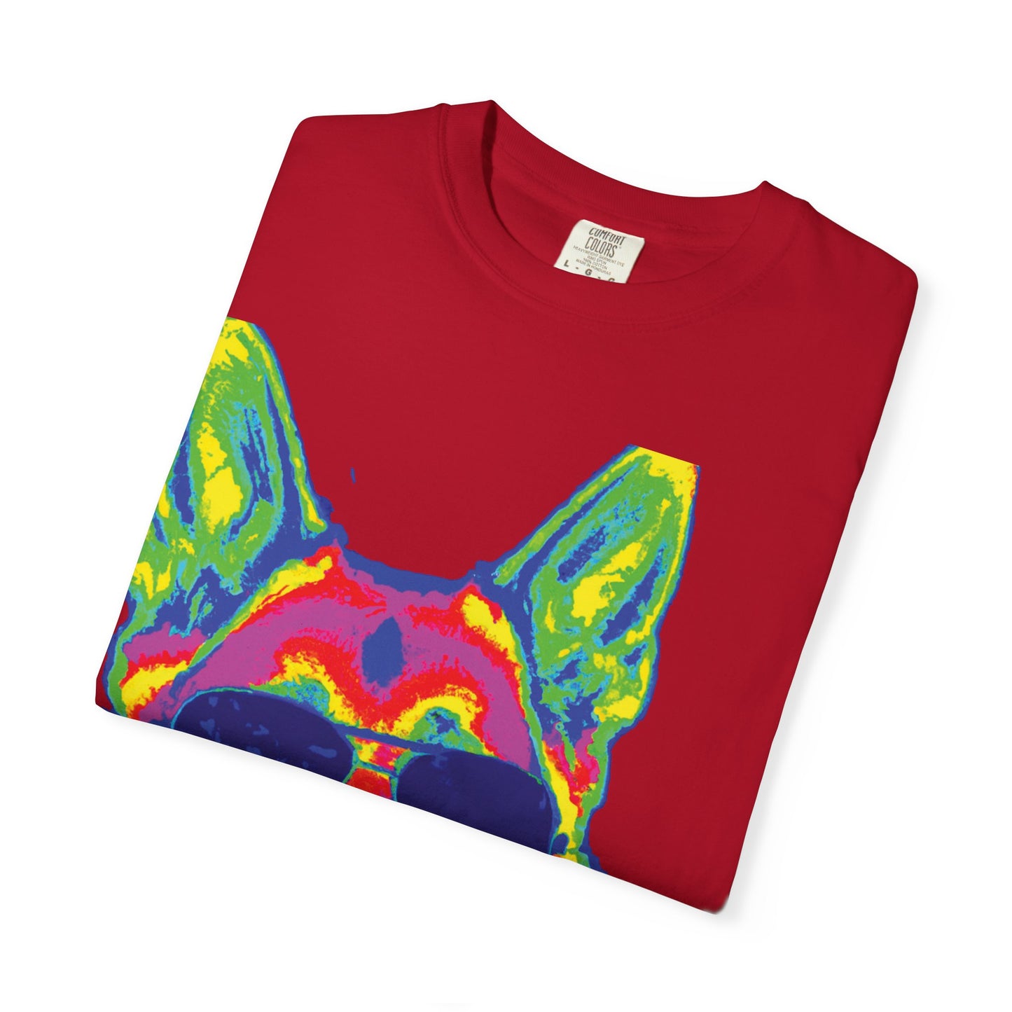 Cool Neon German Shepherd T-Shirt — Sunglasses Dog Graphic Tee