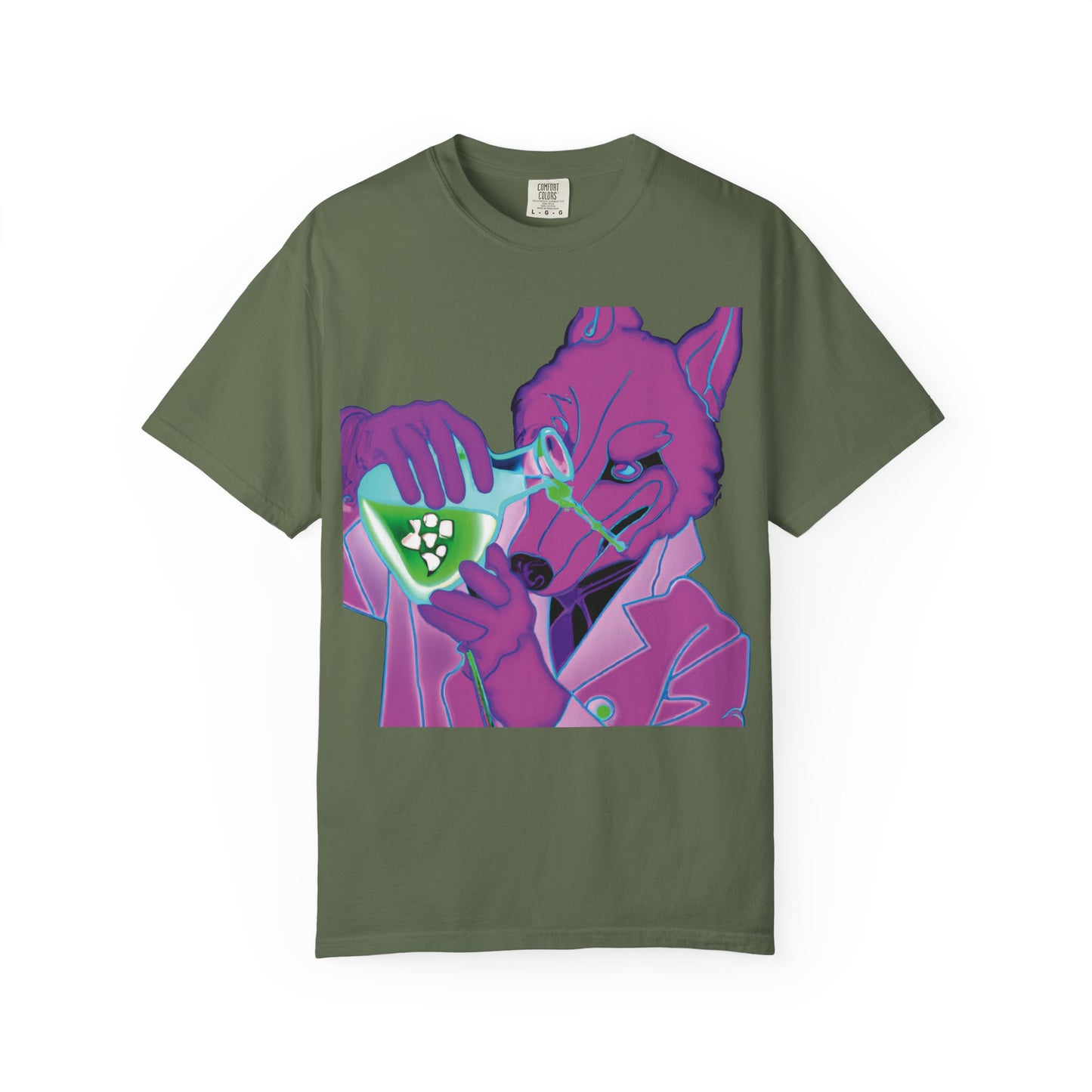 Chemist Fox Graphic T-Shirt — Retro Neon Scientist Design