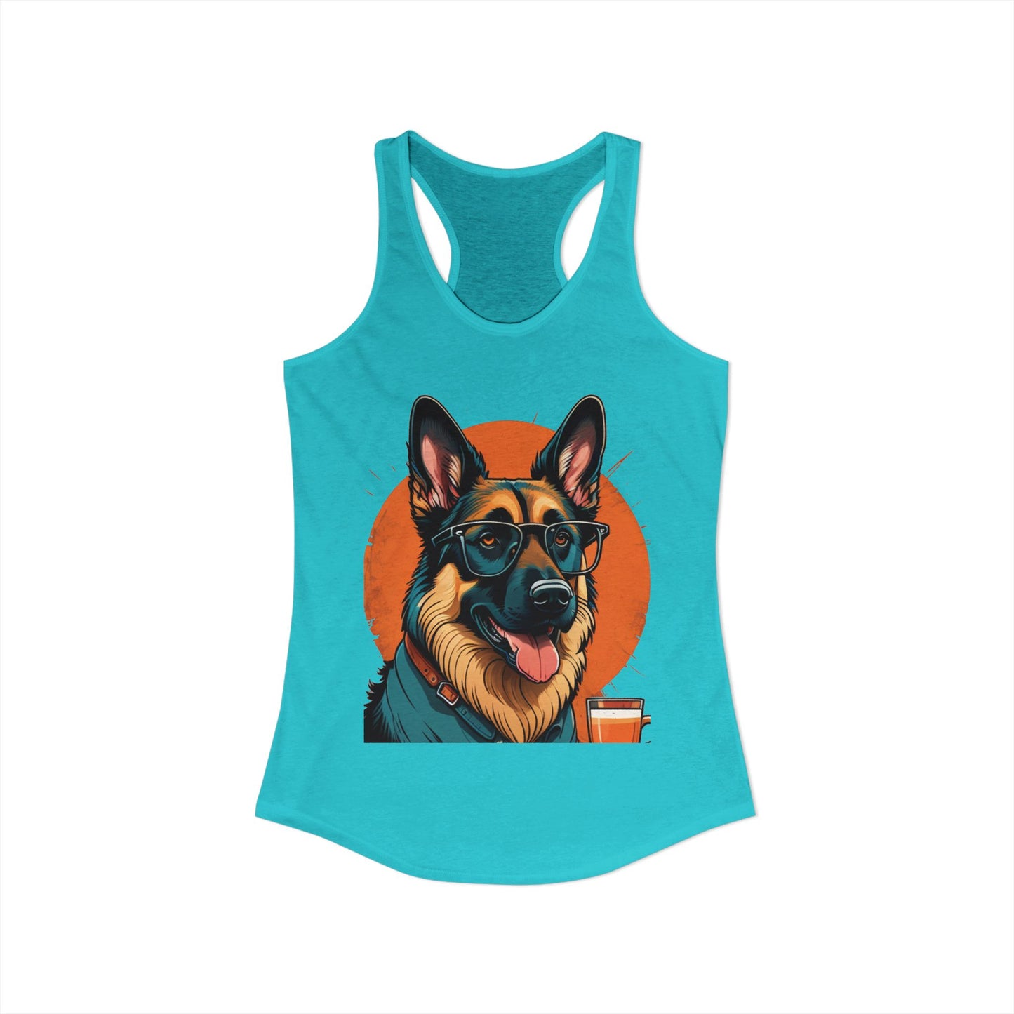 German Shepherd Coffee Love Racerback Tank