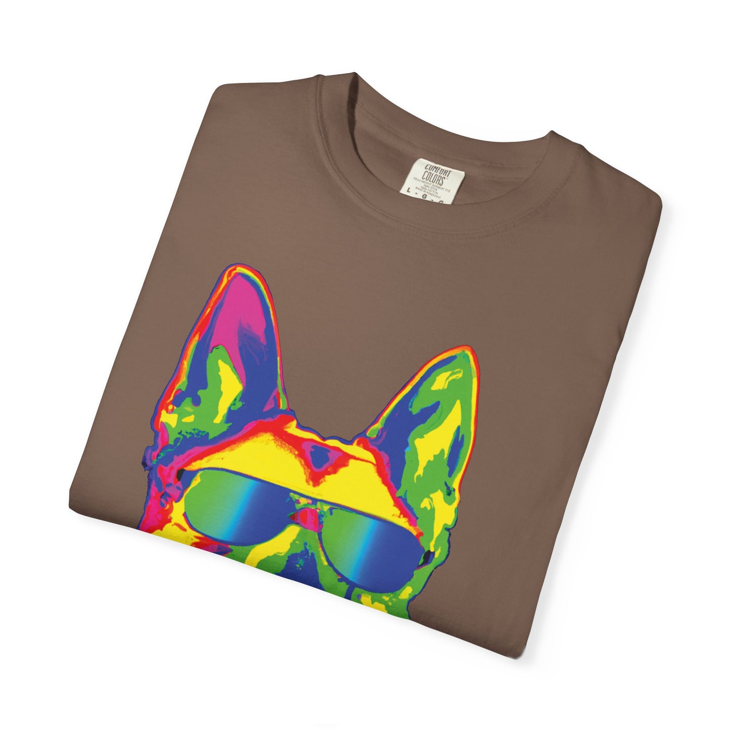 Retro Neon German Shepherd Tee — Cool Sunglasses Dog Graphic T-Shirt