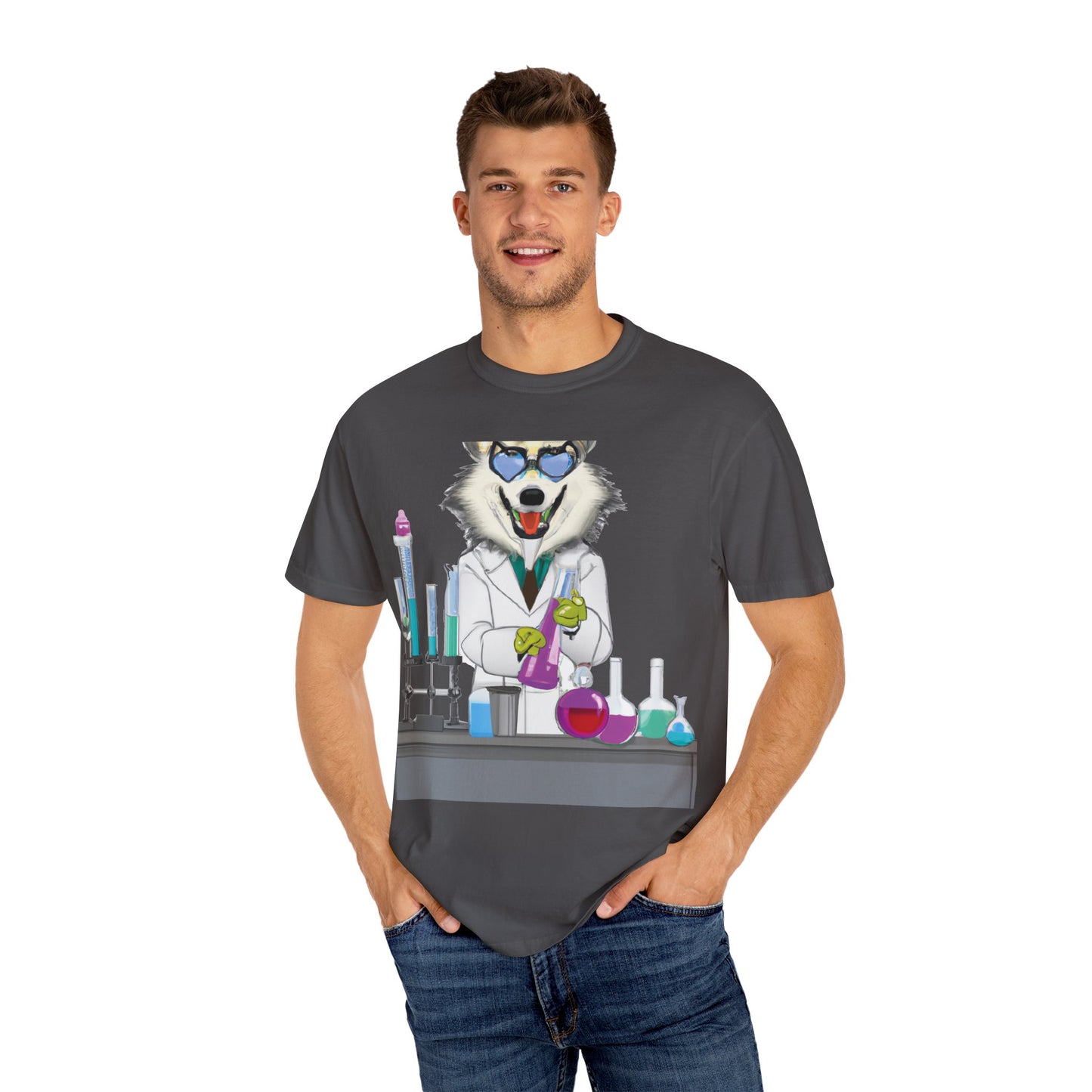 Chemist Wolf T-Shirt — Funny Lab Scientist Graphic Tee