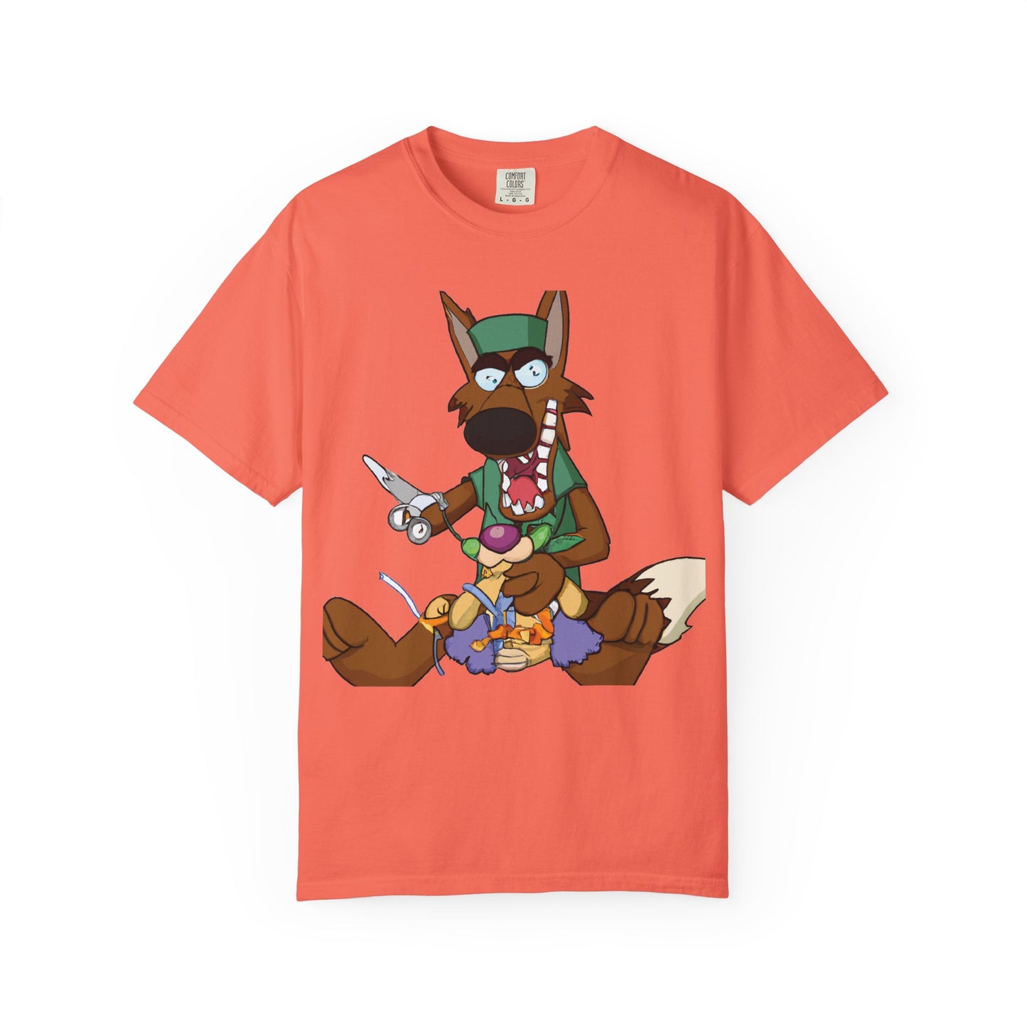 Cartoon Wolf Chef Illustration with 'PLUROUT.com' Backprint