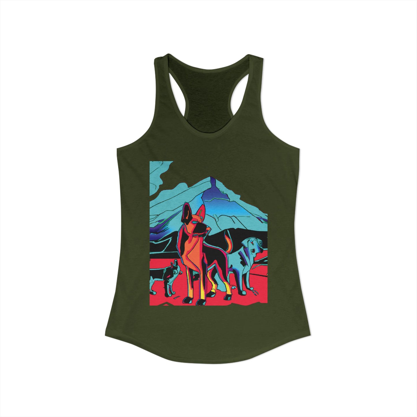 German Shepherd Volcano Pack Racerback Tank