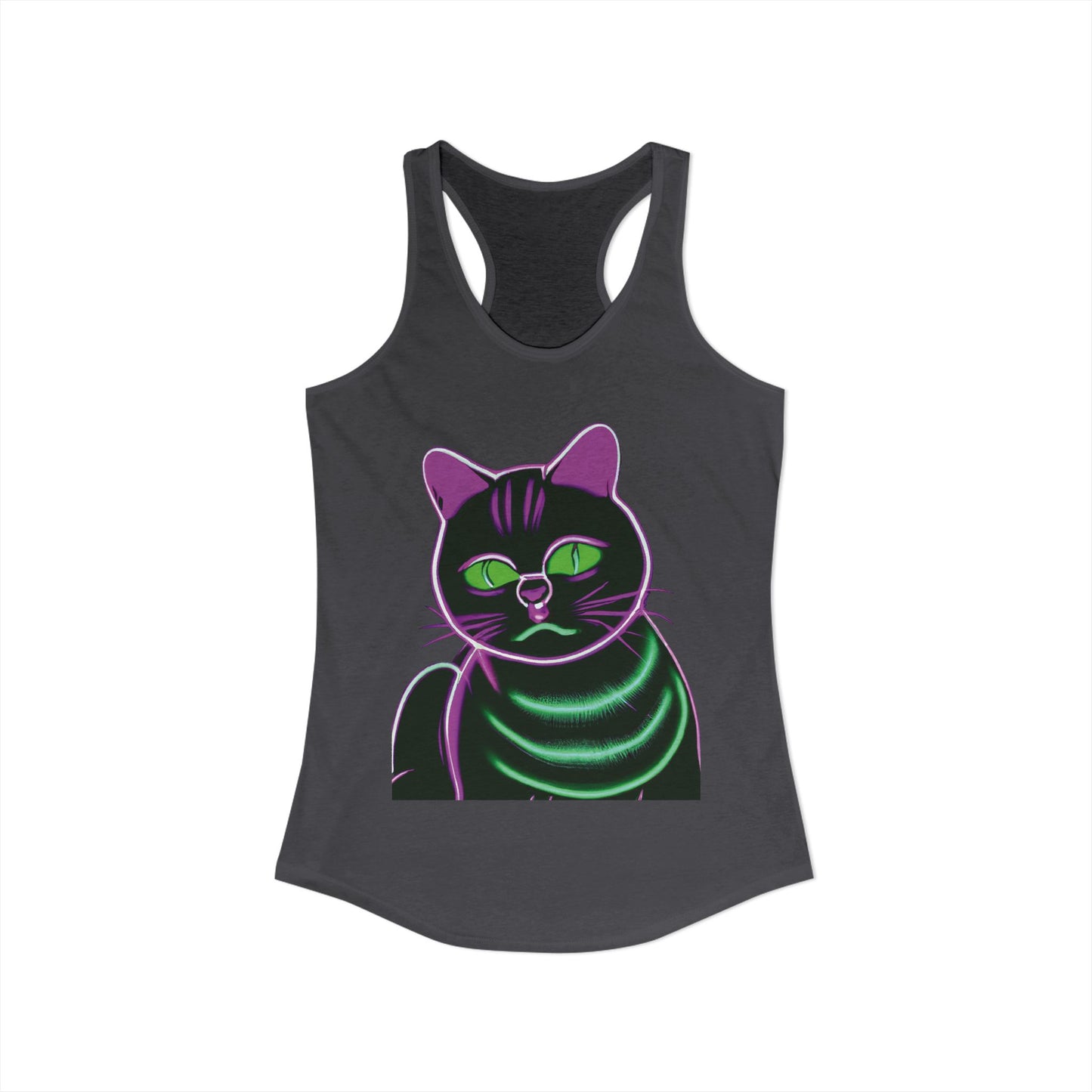 Fat Neon Kitty Racerback Tank
