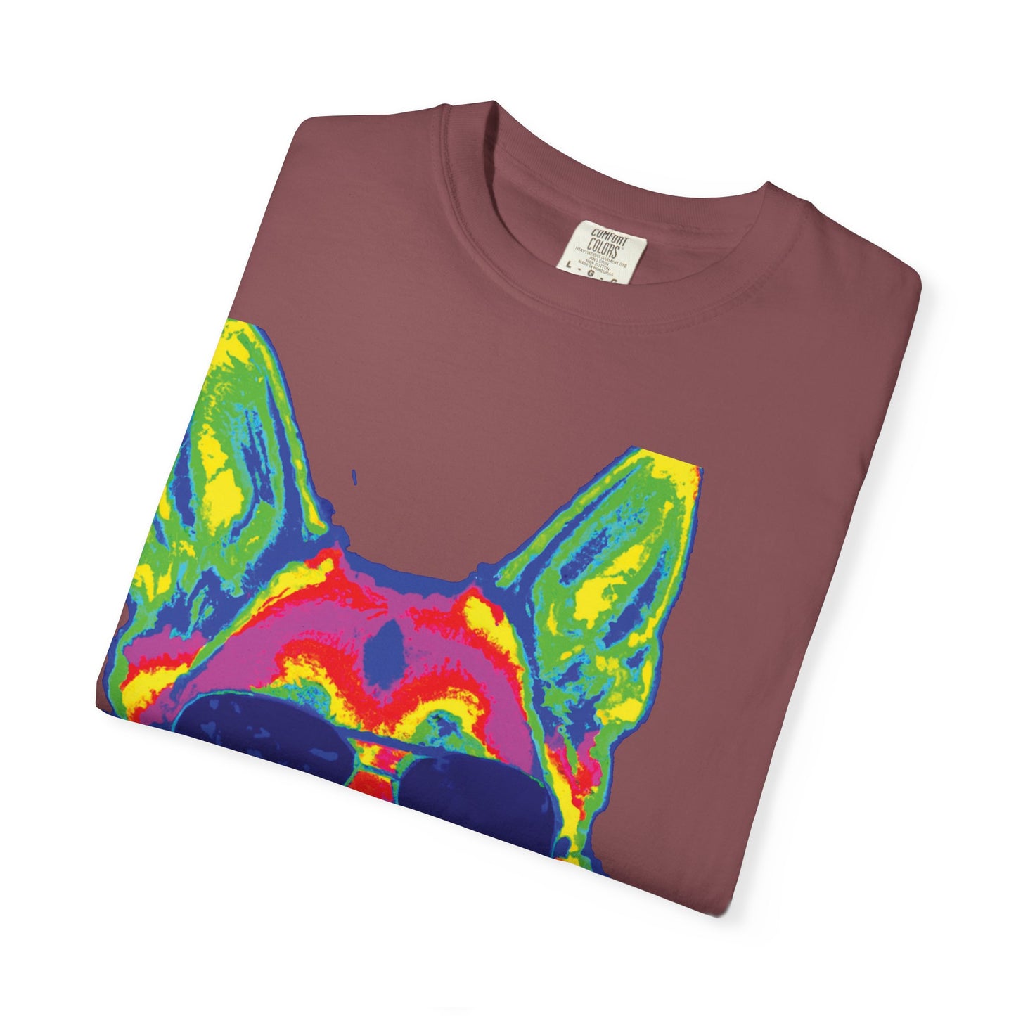 Cool Neon German Shepherd T-Shirt — Sunglasses Dog Graphic Tee