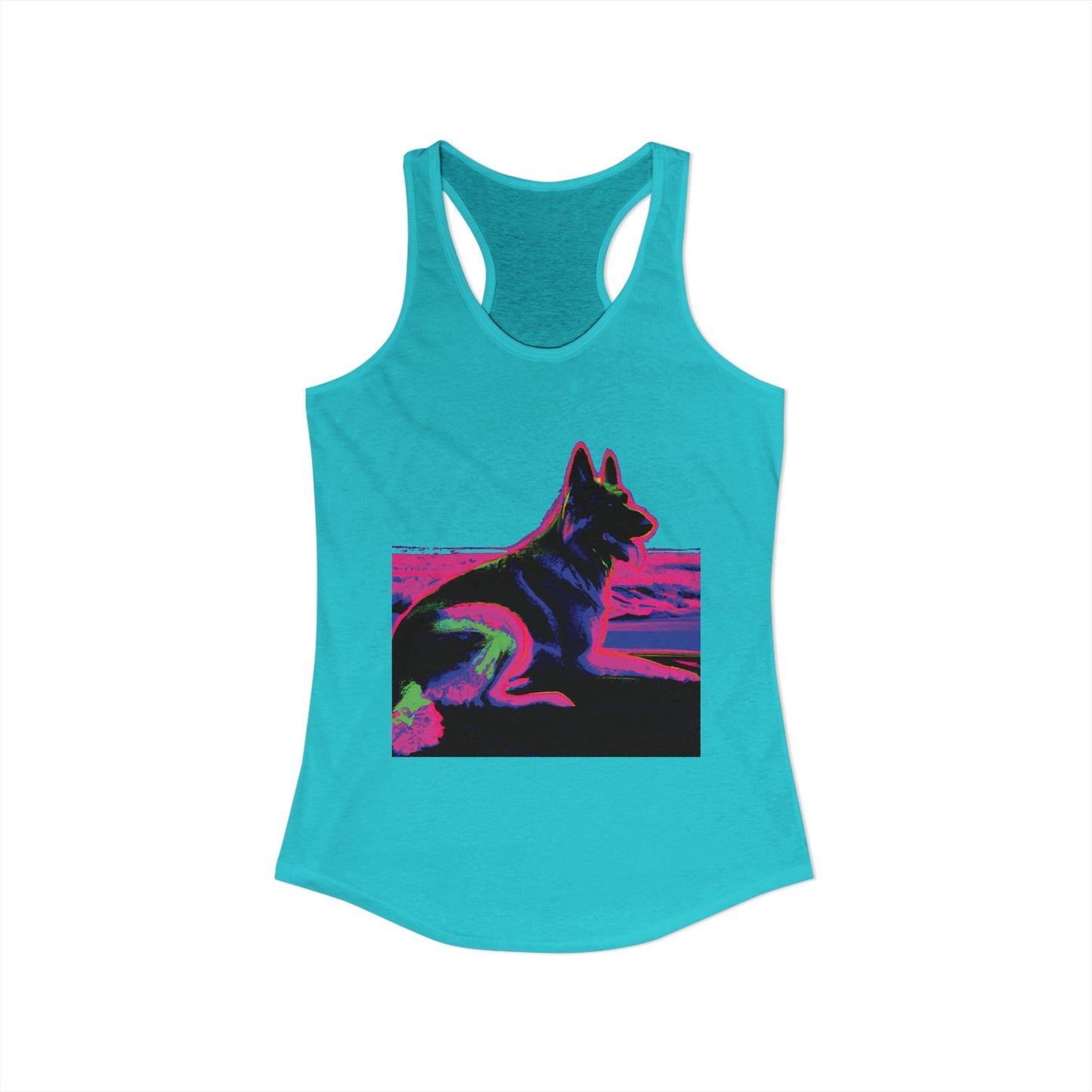 German Shepherd Beach Tank — Women's Racerback "80" Design