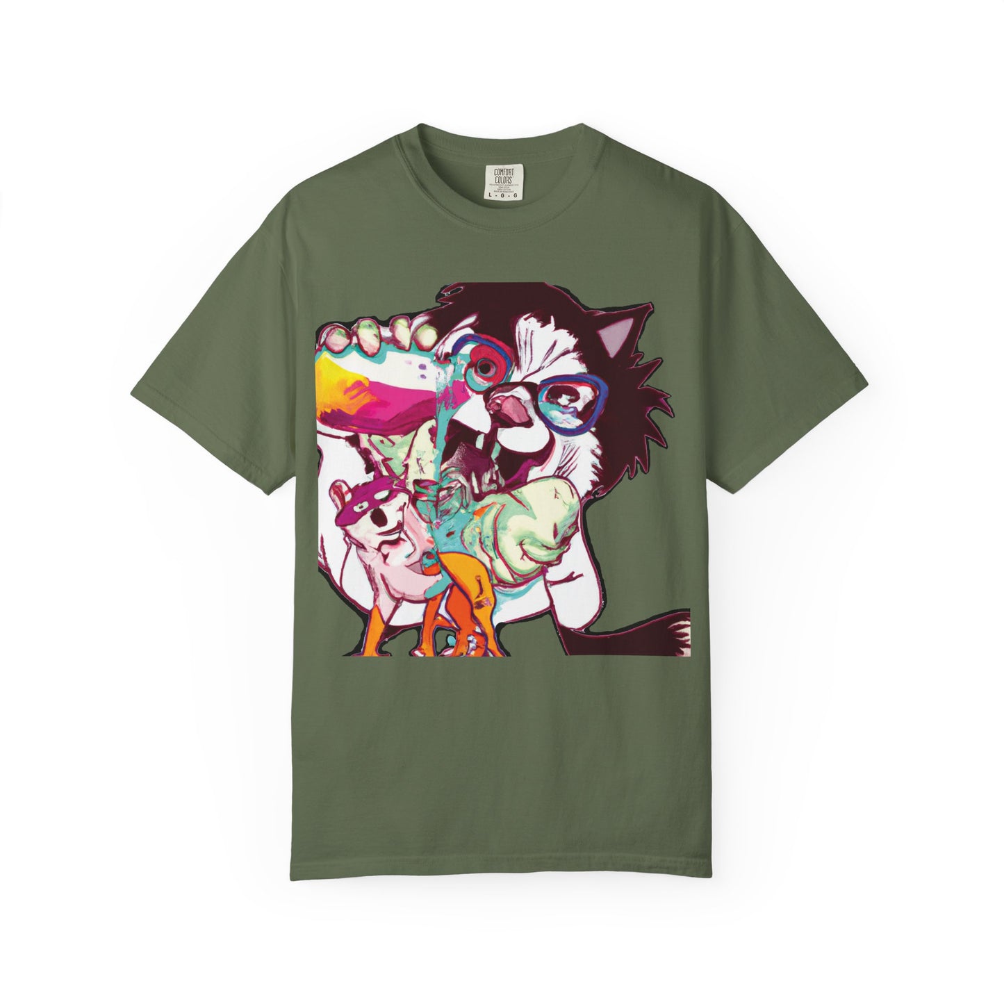 Colorful Punk Cat & Dog Illustration (PlurOut Back Print)