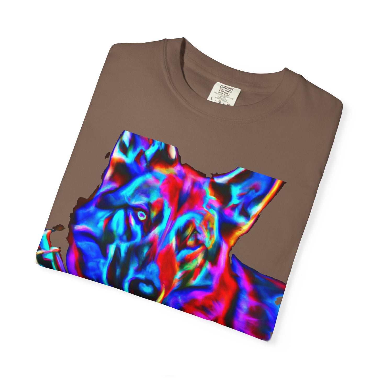Psychedelic Dog Tee — Colorful German Shepherd Graphic T-Shirt