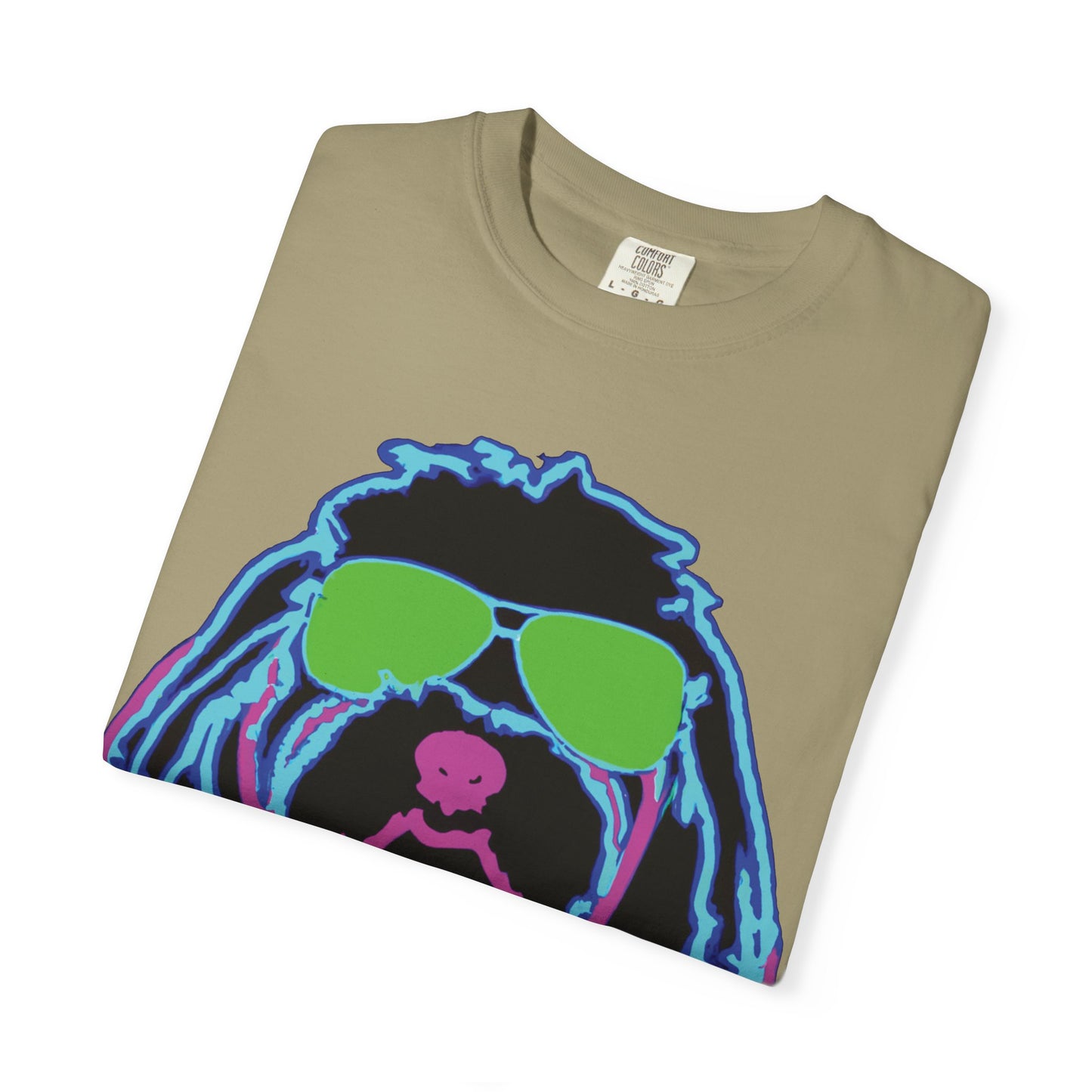 Retro Neon Dog T-Shirt — Cool Pup Sunglasses Graphic Tee