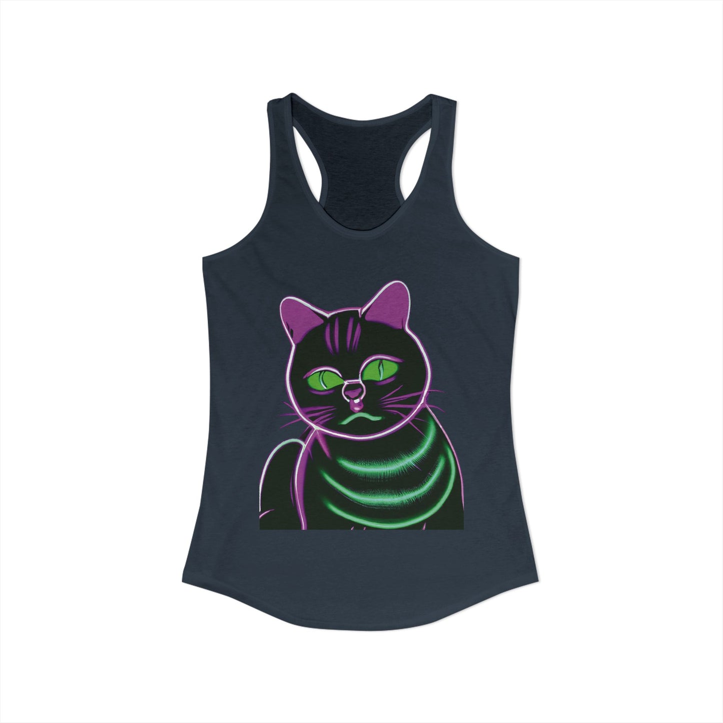 Fat Neon Kitty Racerback Tank