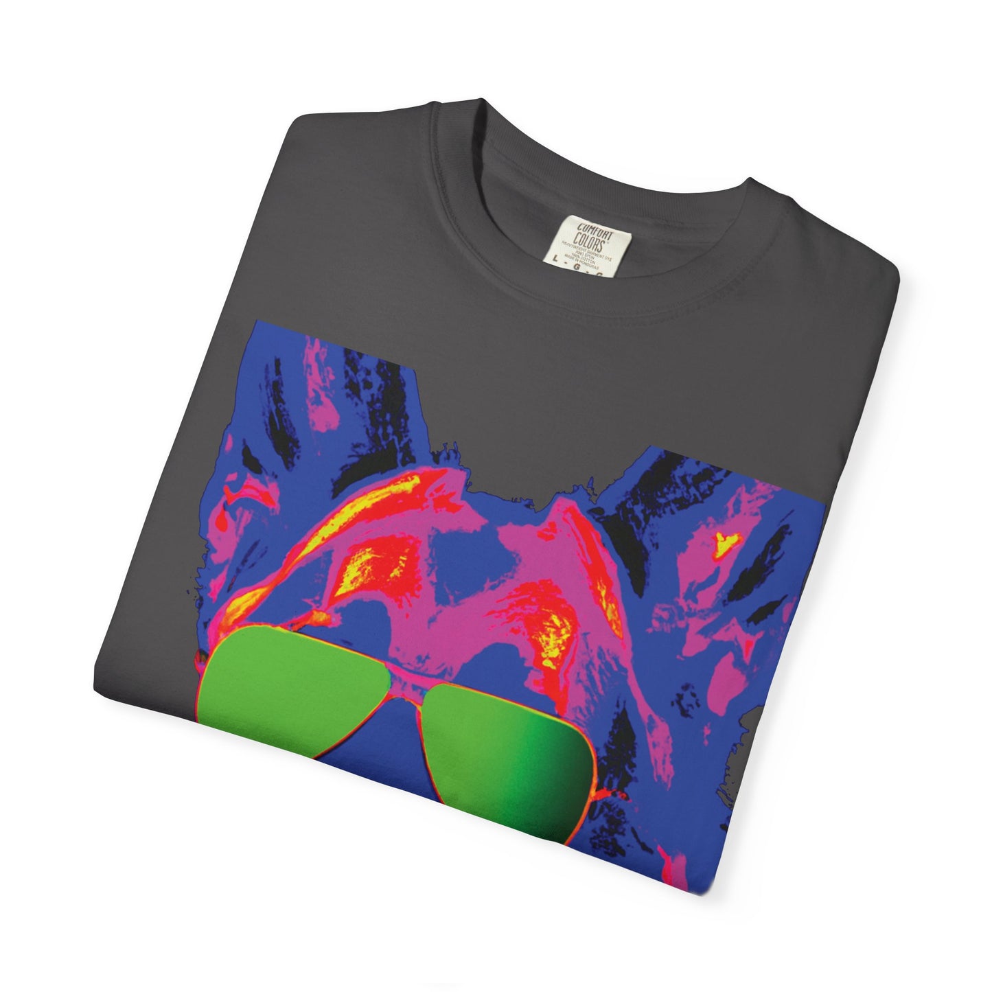 Cool Neon German Shepherd T-Shirt with Sunglasses – Retro Pop Art Dog Tee