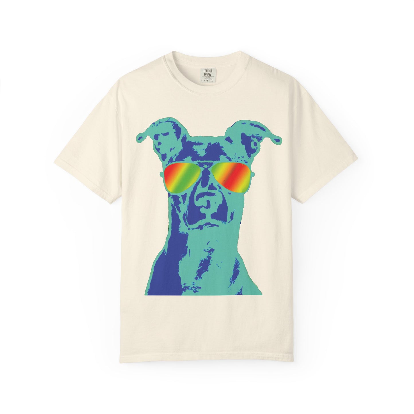 Cool Dog Graphic Tee — Rainbow Sunglasses Pitbull T‑Shirt