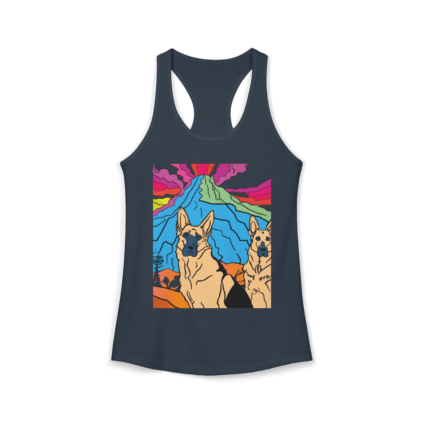 German Shepherd Volcano "Uh Oh" Racerback Tank