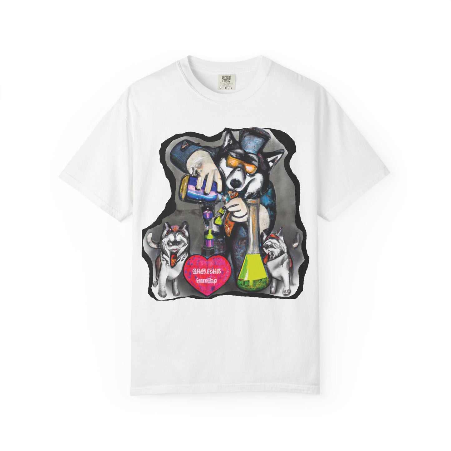 Siberian Husky Scientist Graphic T-Shirt – “PurrOut.com” Back Print