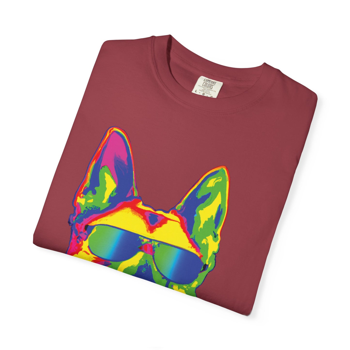 Retro Neon German Shepherd Tee — Cool Sunglasses Dog Graphic T-Shirt