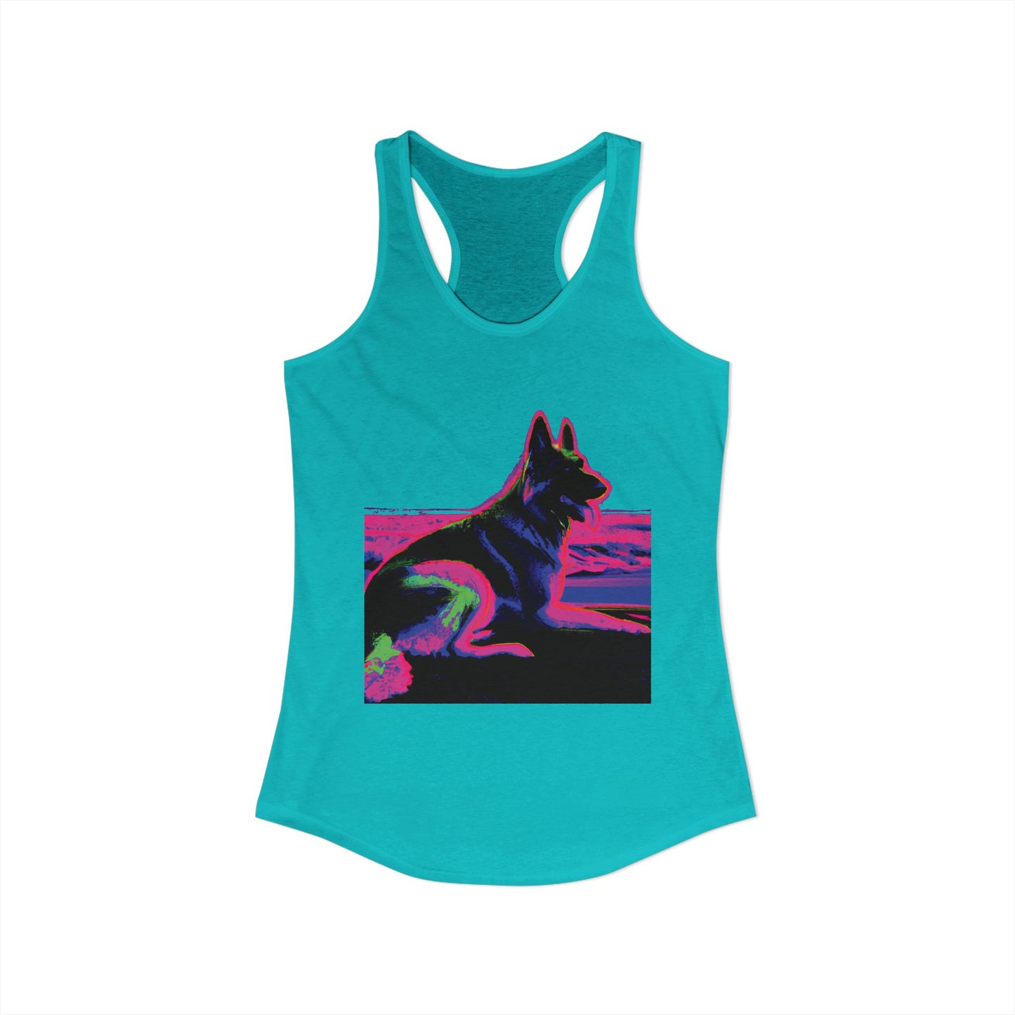 German Shepherd Beach Tank — Women's Racerback "80" Design