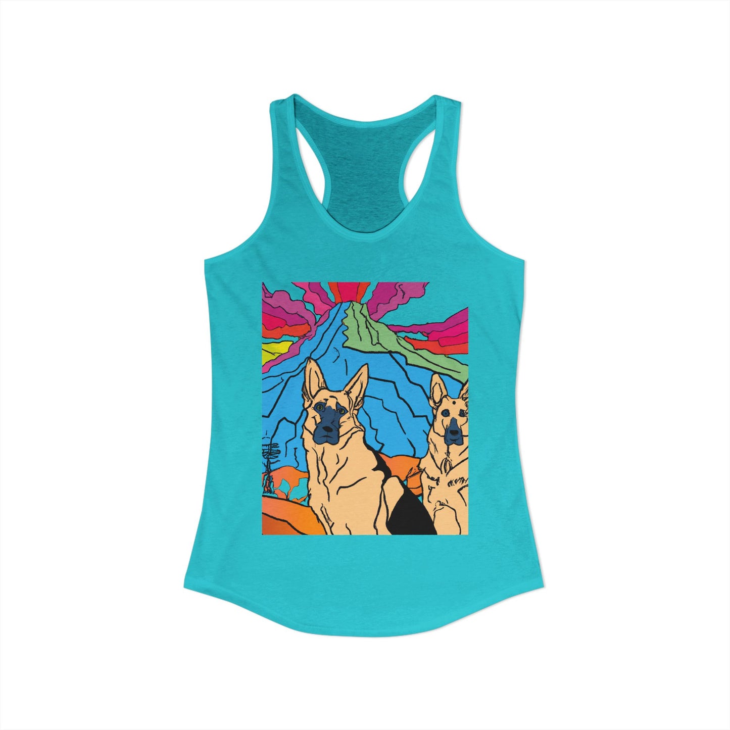 German Shepherd Volcano "Uh Oh" Racerback Tank