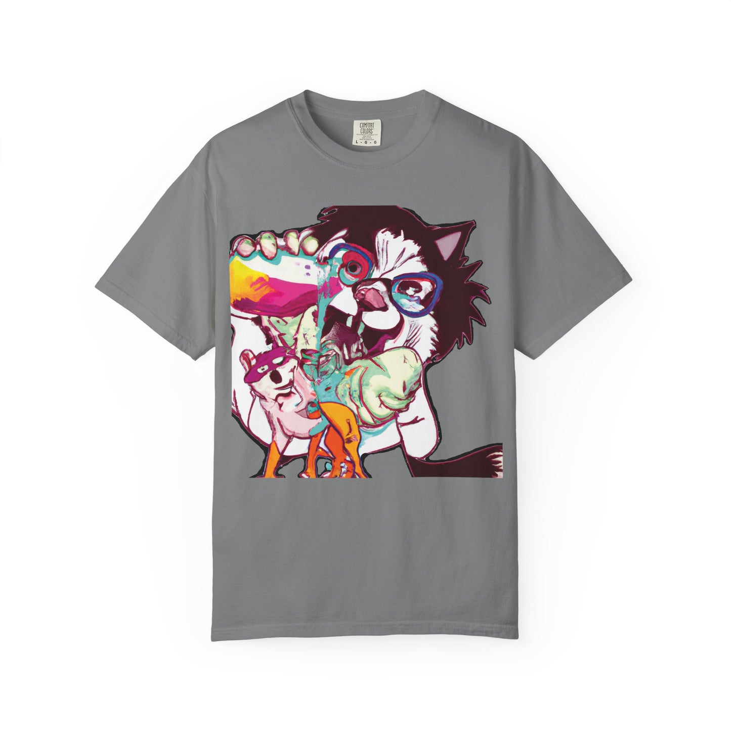 Colorful Punk Cat & Dog Illustration (PlurOut Back Print)