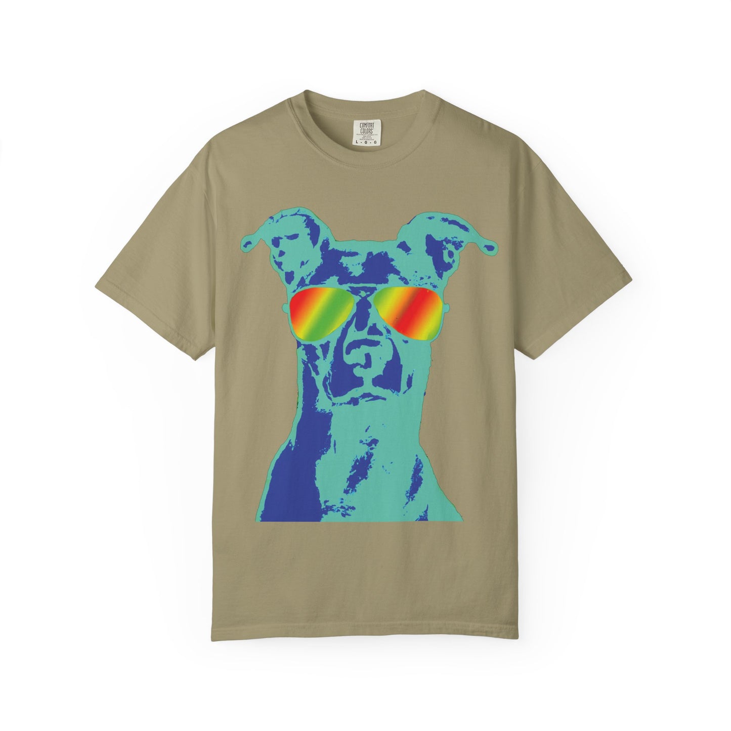 Cool Dog Graphic Tee — Rainbow Sunglasses Pitbull T‑Shirt