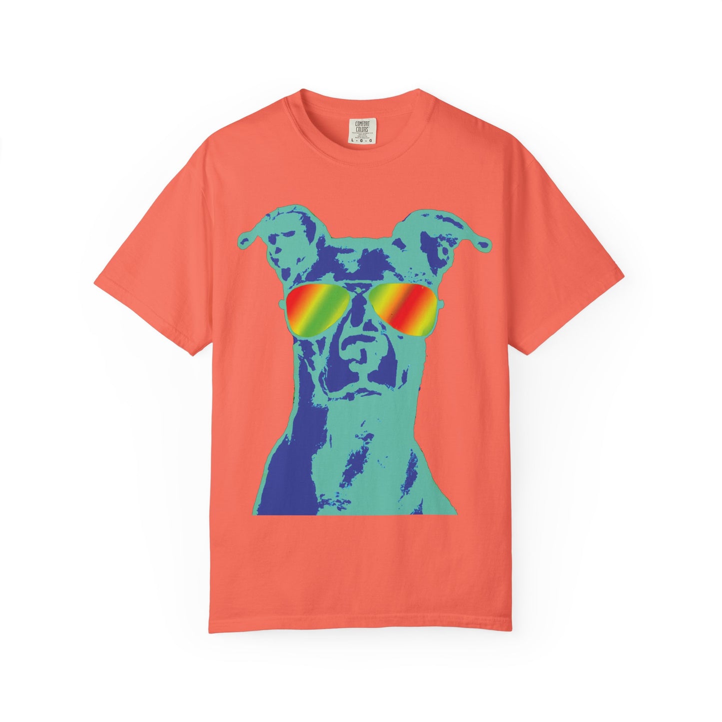 Cool Dog Graphic Tee — Rainbow Sunglasses Pitbull T‑Shirt