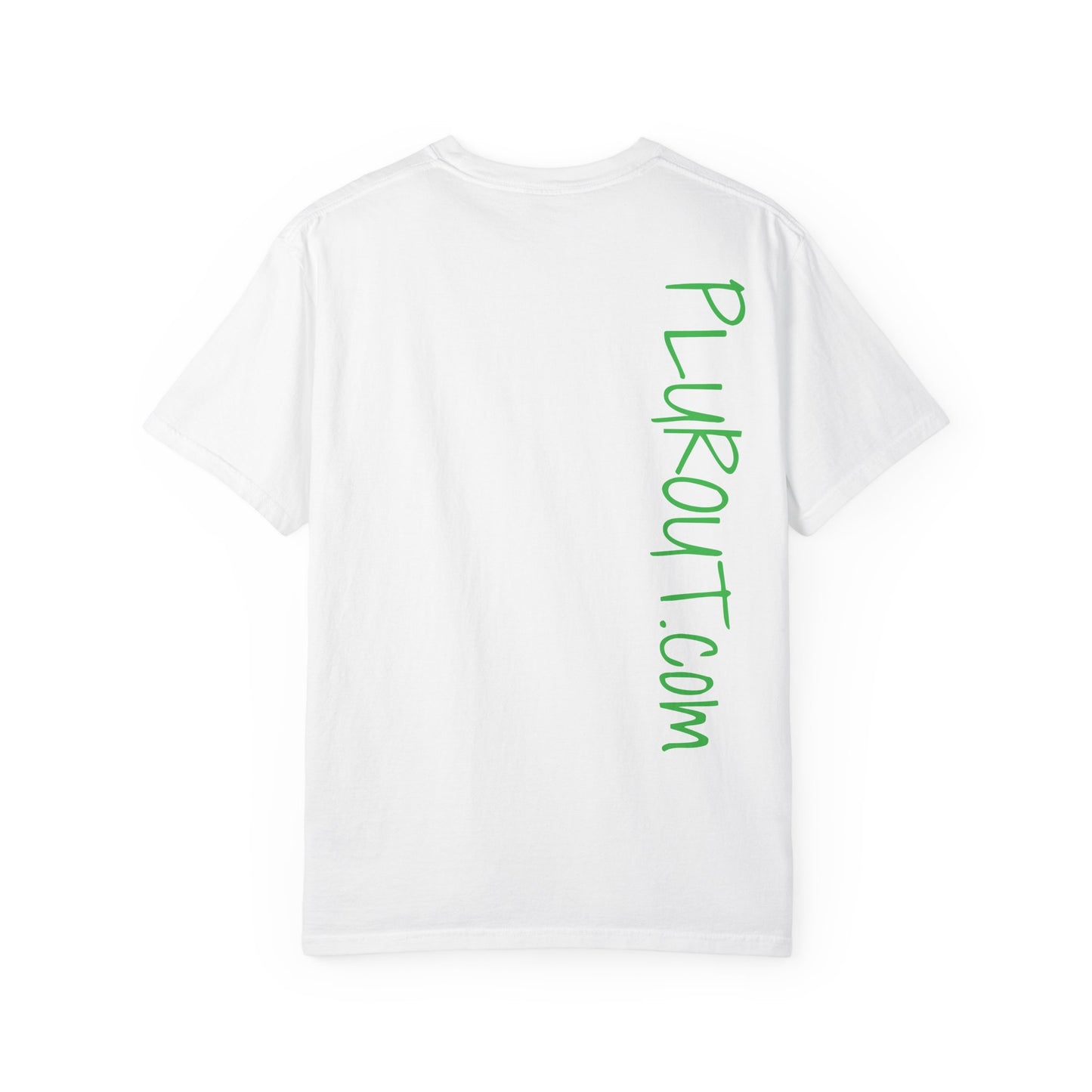 Astronaut Pug T-Shirt — Cute Space Dog Graphic Tee with PLUROUT.com Back Print