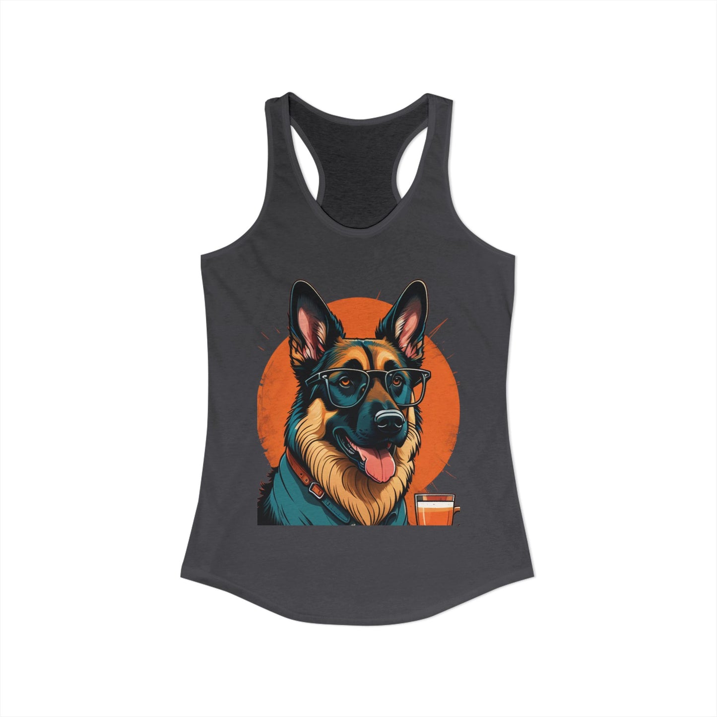 German Shepherd Coffee Love Racerback Tank