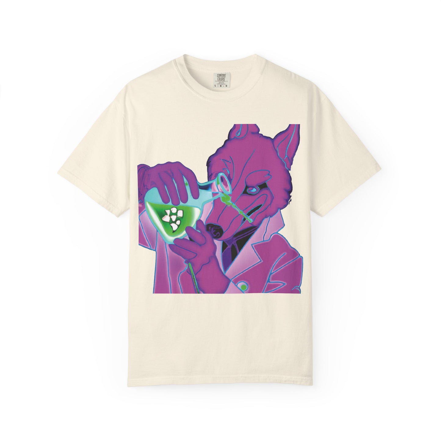 Chemist Fox Graphic T-Shirt — Retro Neon Scientist Design